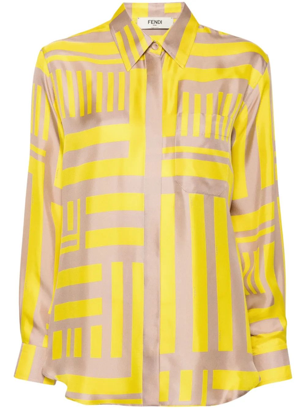 Fendi FF Labyrinth-print silk set ( trousers and blouse) Size 30" / US 8 / IT 44 - 3 Thumbnail