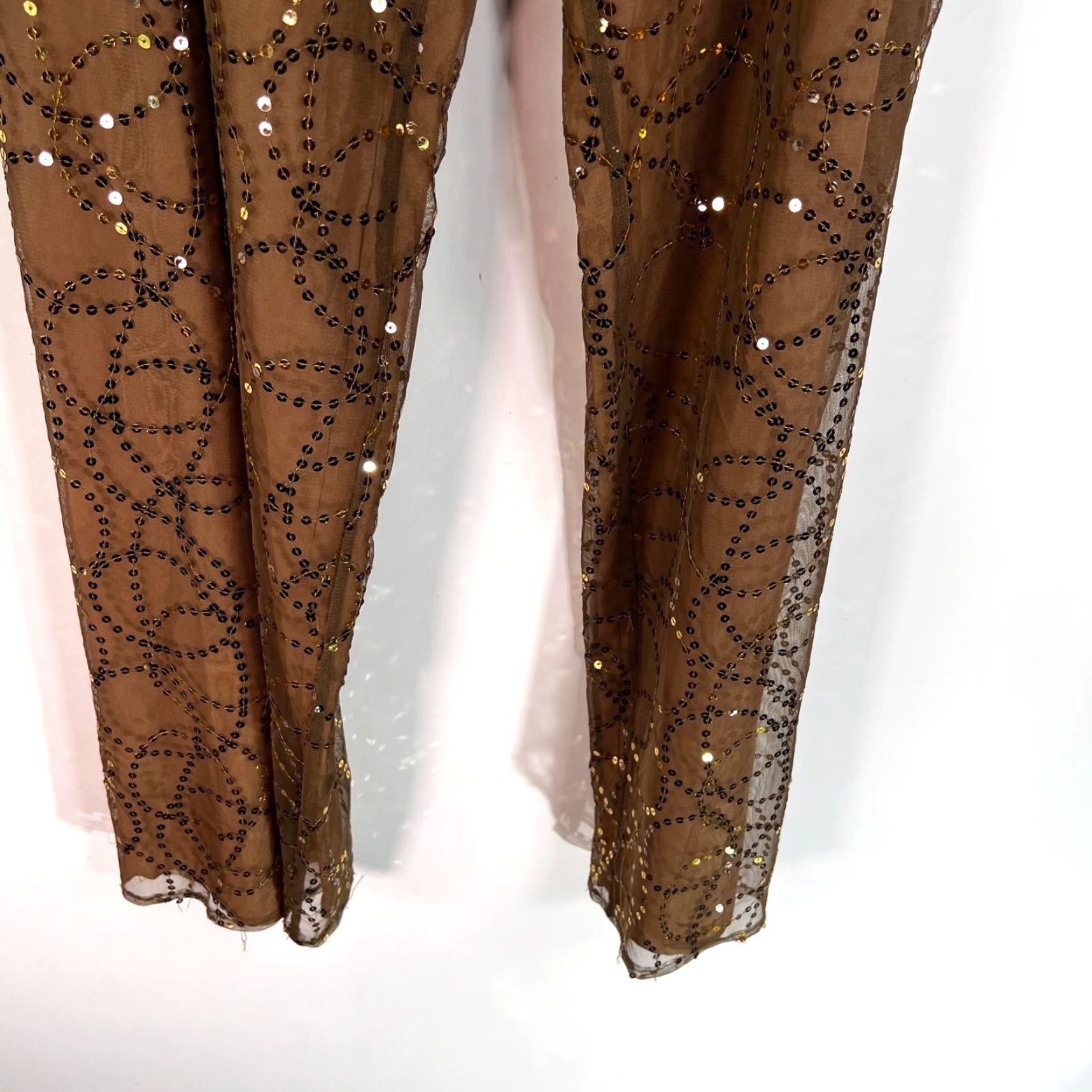 Vintage VINTAGE Muse Pants Womens Size 12 Brown 32x31 Sequin Geometric Lined 31 Inseam Size 34" / US 12 / IT 48 - 4 Thumbnail