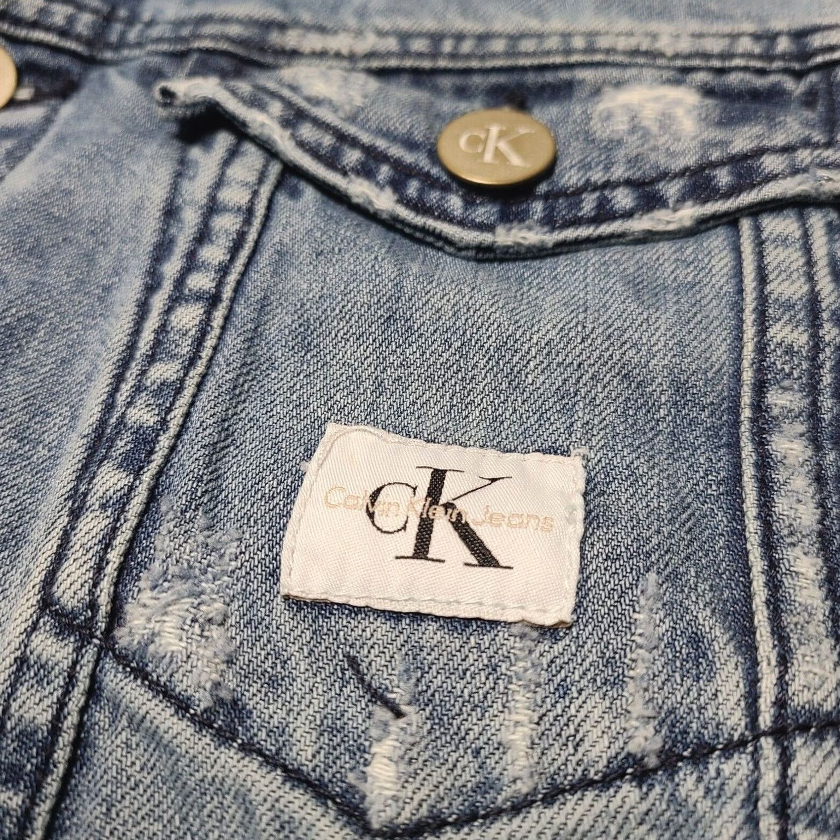 Calvin Klein VINTAGE Calvin Klein Women's Jacket Denim Jean Wash Medium 90s Y2K Blue Regular Size M Womens Jacket Size 32" / US 10 / IT 46 - 2 Thumbnail