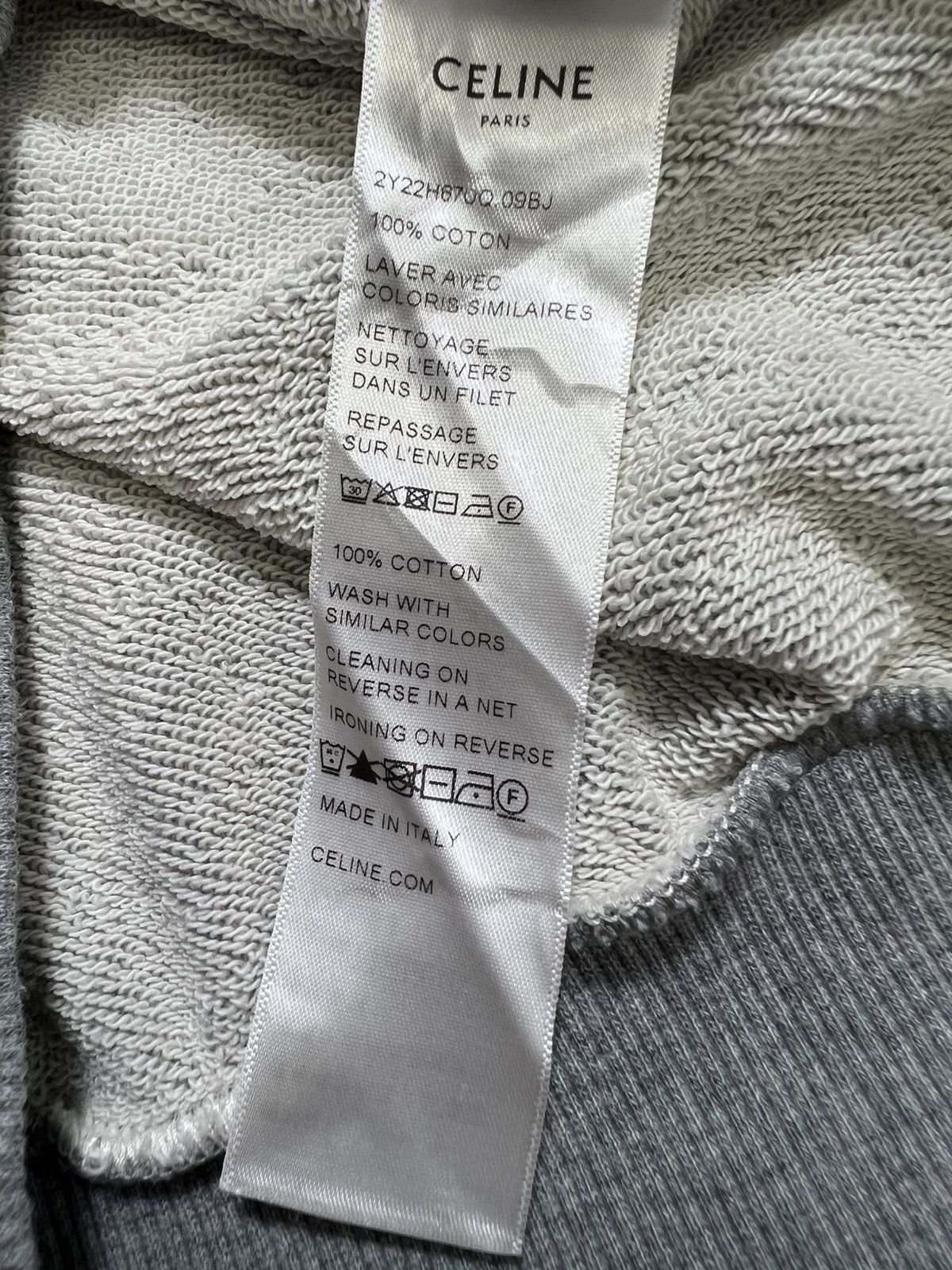 Celine Celine - Grey Triomphe Hoodie Size L / US 10 / IT 46 - 15 Thumbnail