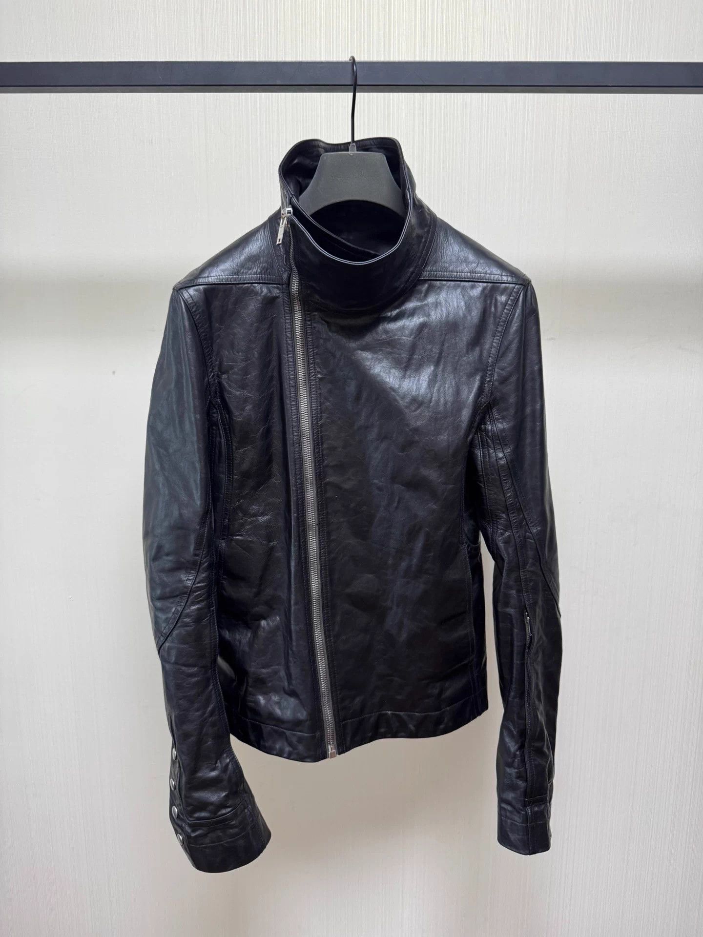 Rick Owens Rick Owens 21FW Zip Leather Jacket LGW Waxed 48 Size US M / EU 48-50 / 2 - 5 Thumbnail