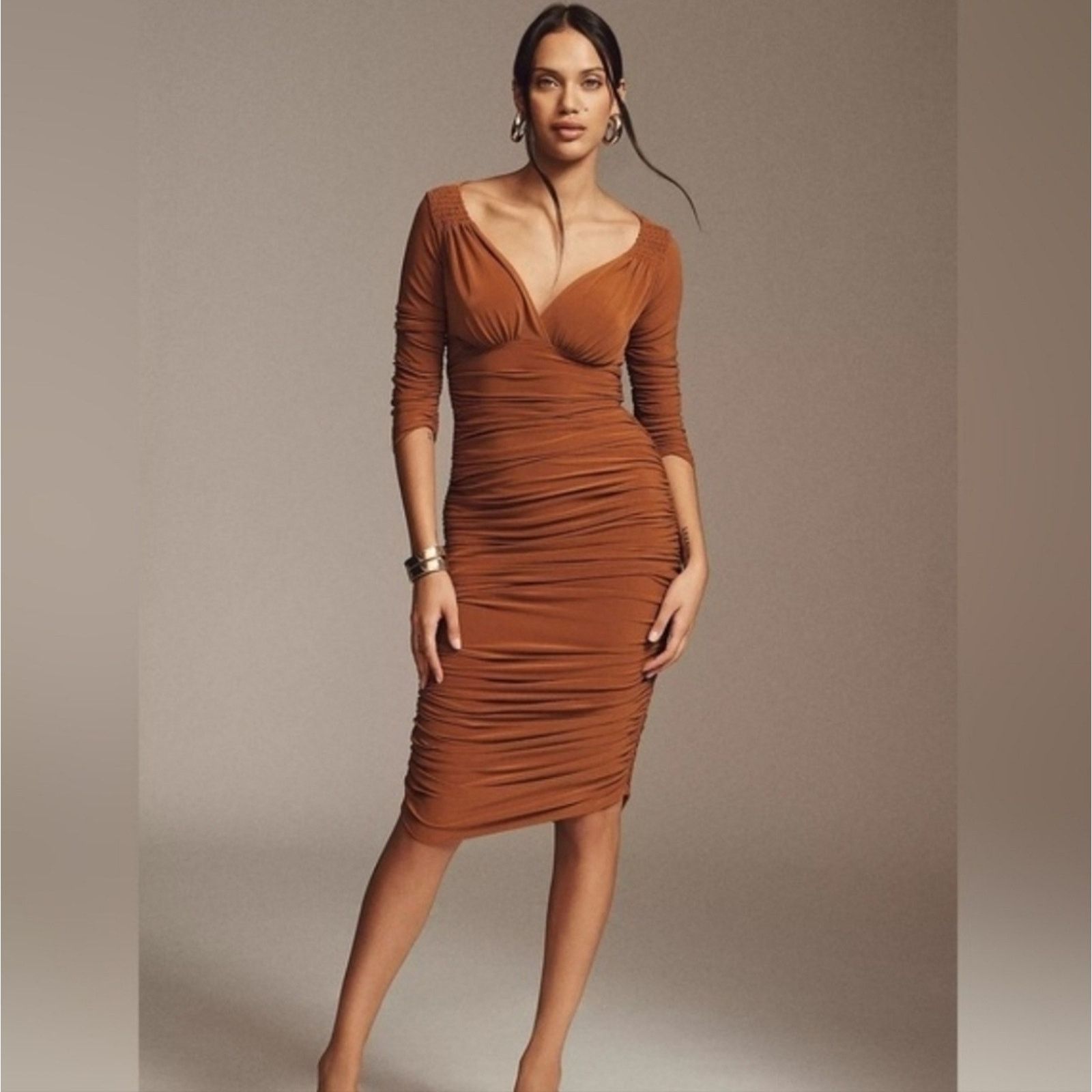 Norma Kamali NWOT Norma Kamali Tara Ruched Jersey Dress Large / 40 Size L / US 10 / IT 46 - 2 Thumbnail