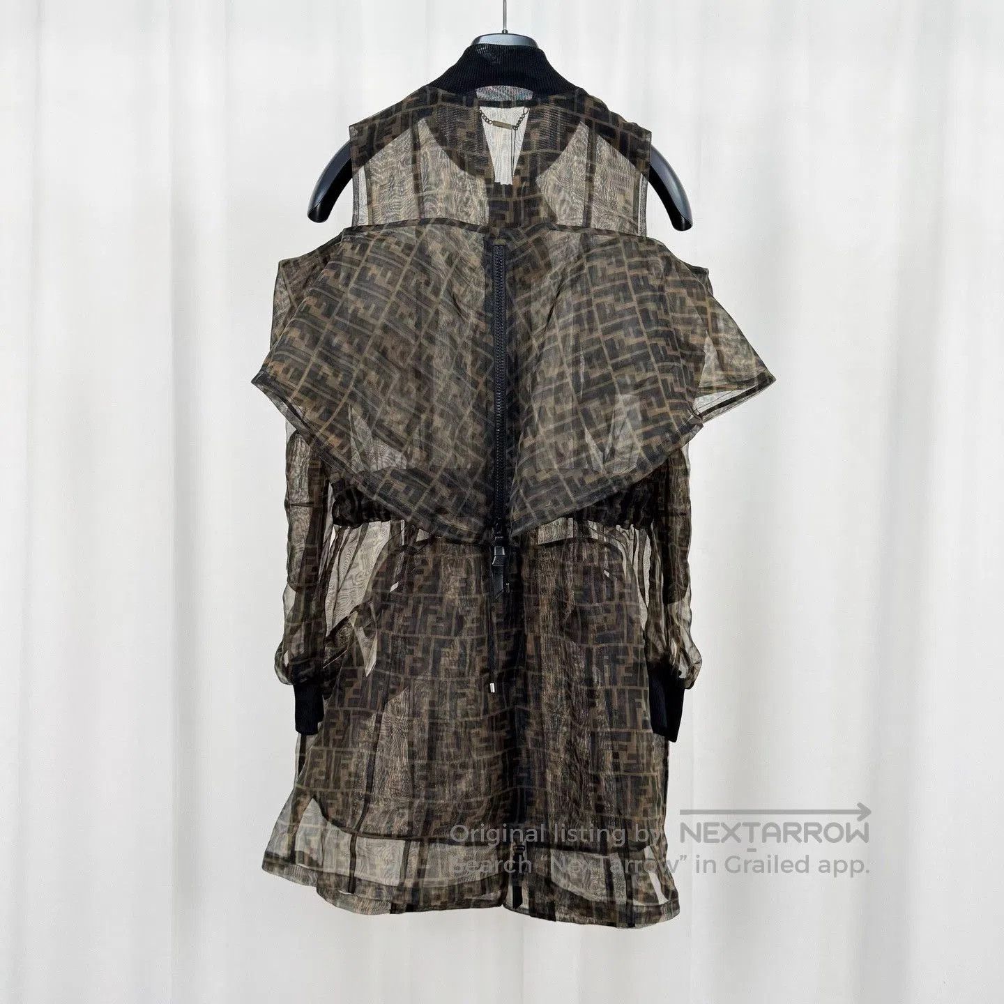 Fendi Fendi Monogram Sheer Organza Off-Shoulder Dress. Size S / US 4 / IT 40 - 2 Thumbnail