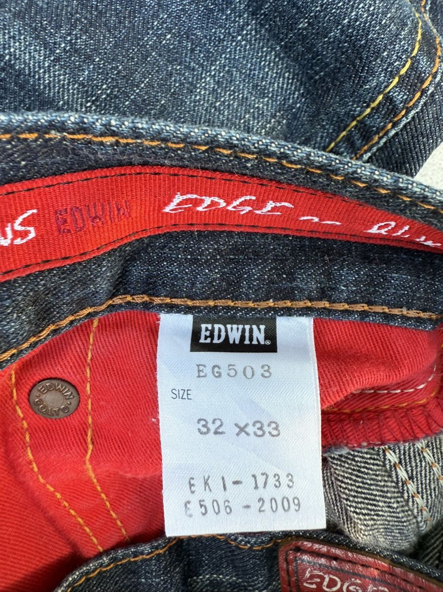 Edwin × Vintage 90’s EDWIN 503 JAPANESE BRAND POCKET LOGORETRO SALVEGE DENIM Size US 32 / EU 48 - 16 Thumbnail