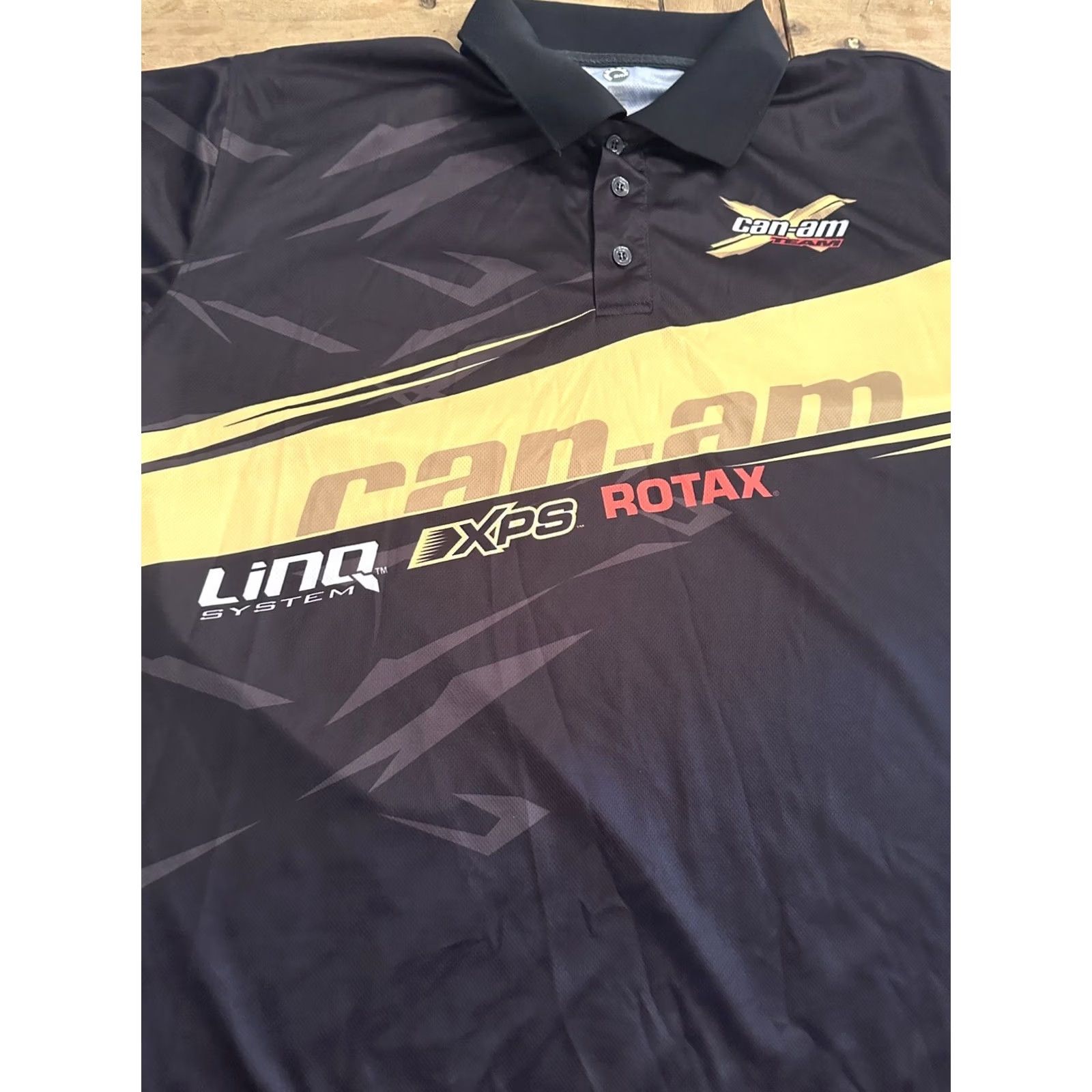 Vintage Linq CAN AM Team BRP 3D Event Polo Shirt Mens 2XL Black Yellow/Black Polo Mens 2XL 3D Event BRP CAN AM Team Linq Shirt Size US XXL / EU 58 / 5 - 2 Thumbnail
