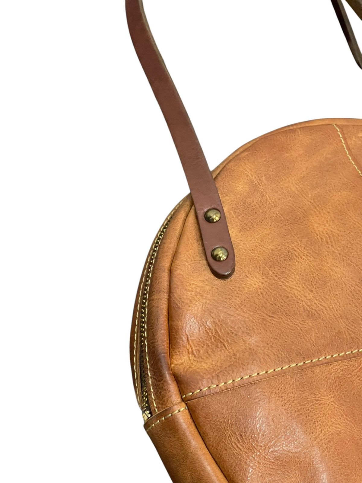 Comme des Garcons × Stussy Full Leather Patina Ain Soph Circle Hand Bag 1🟩2 Size ONE SIZE - 18 Thumbnail