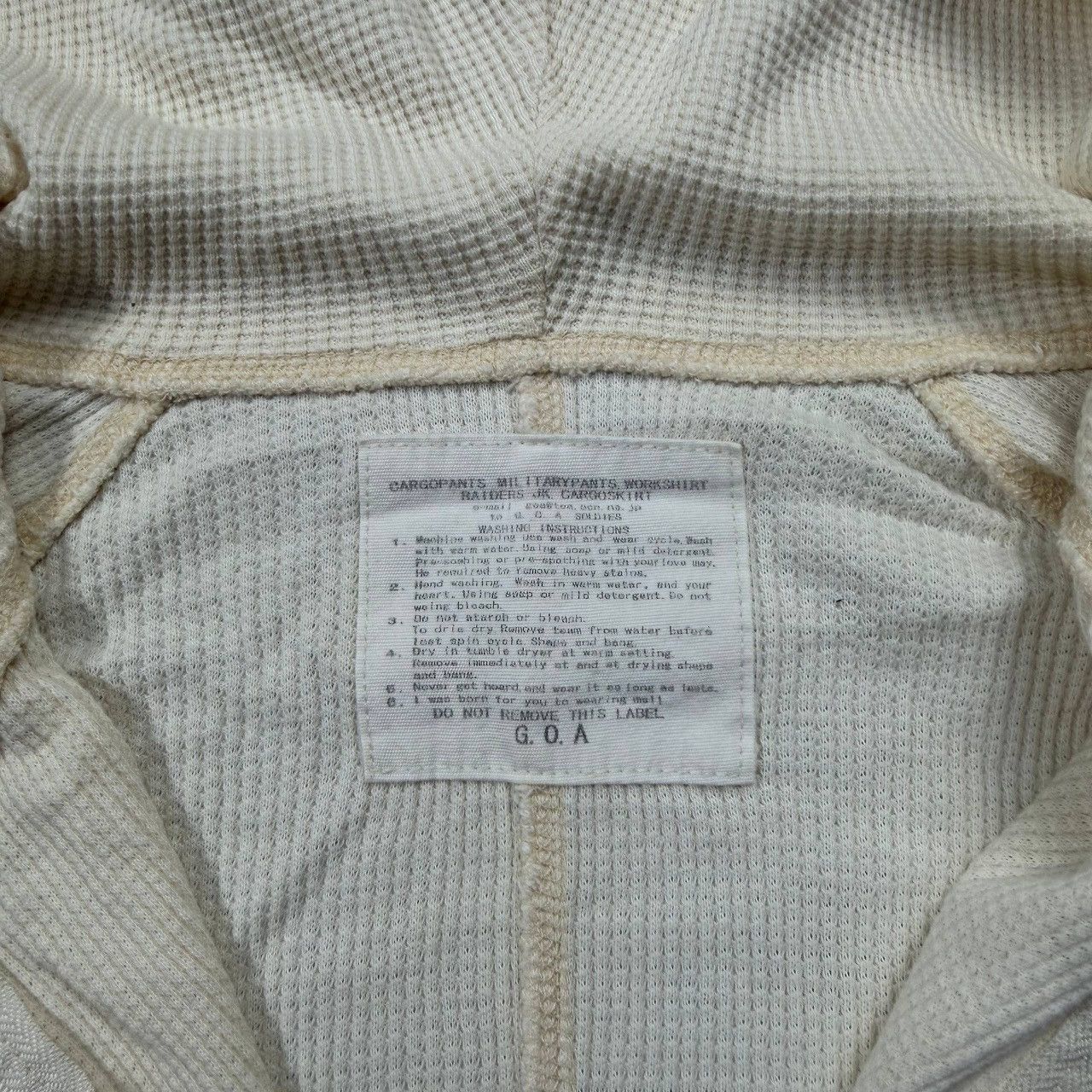 GOA Vintage G.O.A Japan Waffle Knit High Neck Hoodie Size ONE SIZE - 6 Thumbnail