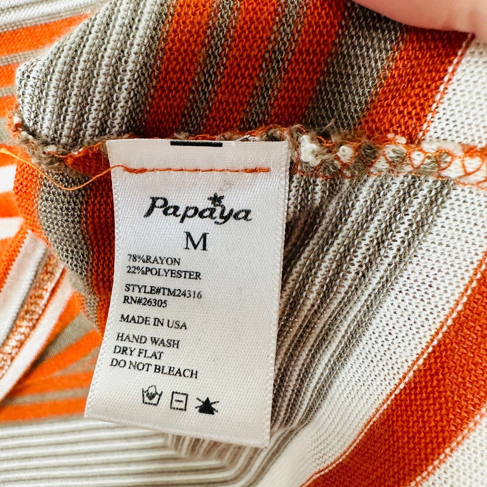 Other Papaya Casual Striped Short Sleeve Crop Scoop Neck Tee M Size M / US 6-8 / IT 42-44 - 8 Thumbnail