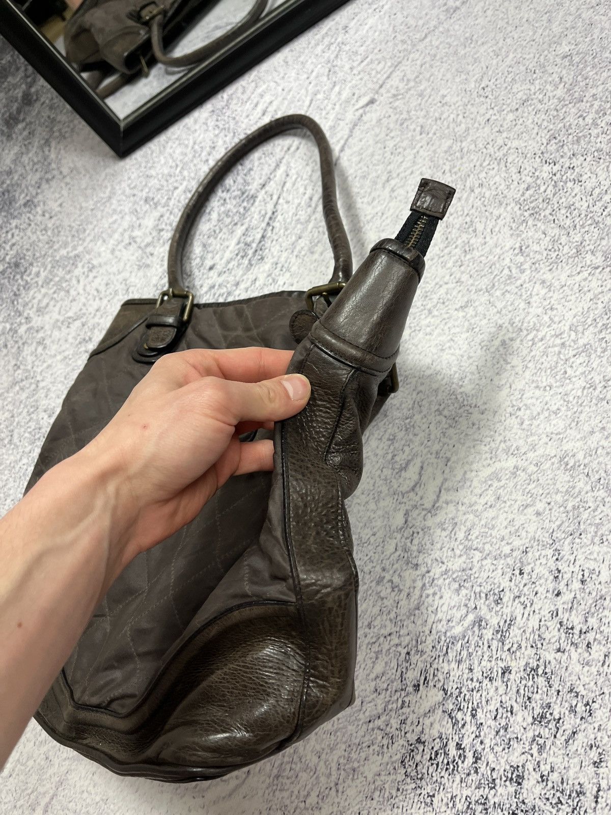 Belstaff × Vintage Vintage Belstaff Audrey Shoulder Bag Waxed Leather 90’s Size ONE SIZE - 7 Thumbnail