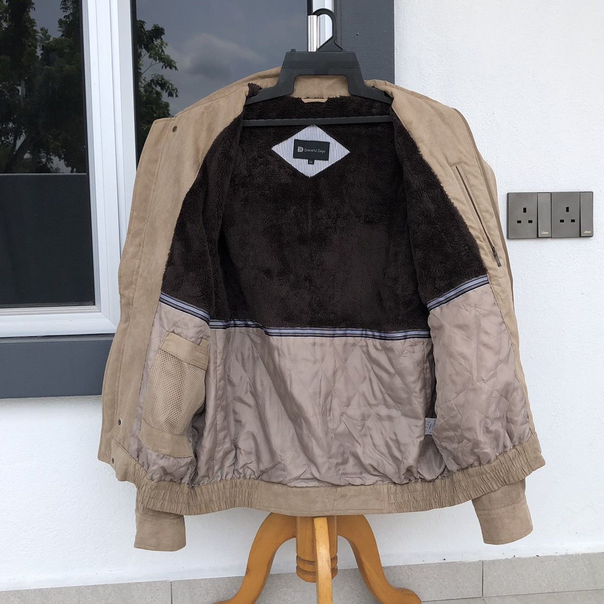 Japanese Brand Vintage Graceful Days Suede Lined Fleece Bomber Jacket Size US L / EU 52-54 / 3 - 10 Thumbnail