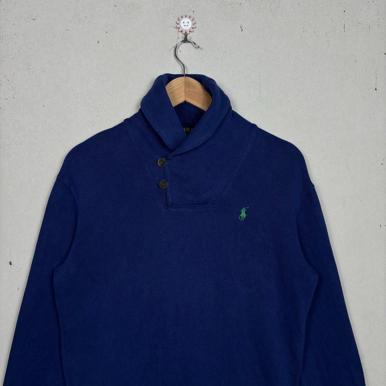 Polo Ralph Lauren Polo Ralph Lauren Shawl Neck Pullover Navy Sweatshirt Size US XS / EU 42 / 0 - 3 Thumbnail
