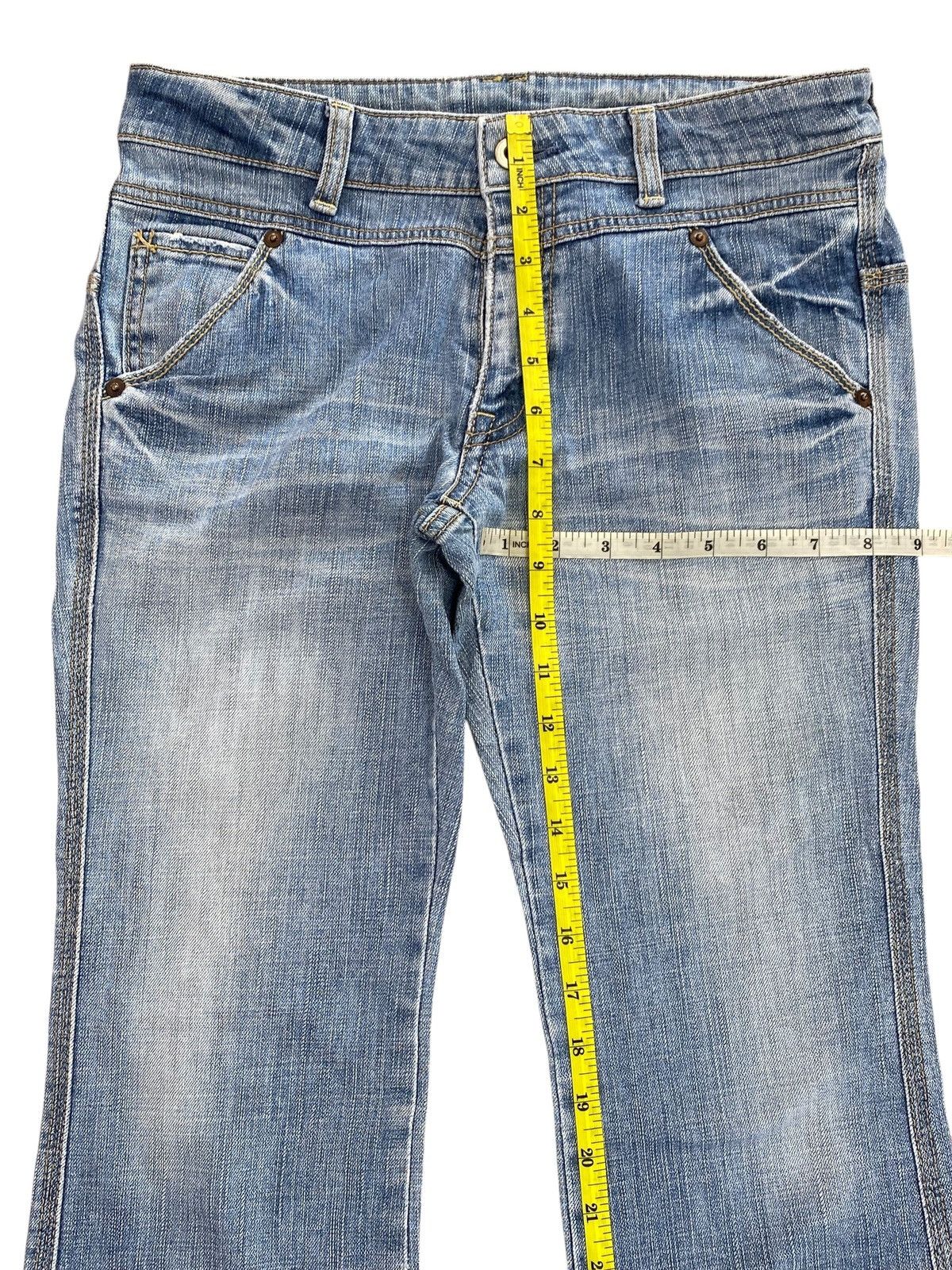 Japanese Brand Queen’s Low Brand Faded Wash Style Flare Jeans Size US 30 / EU 46 - 10 Thumbnail