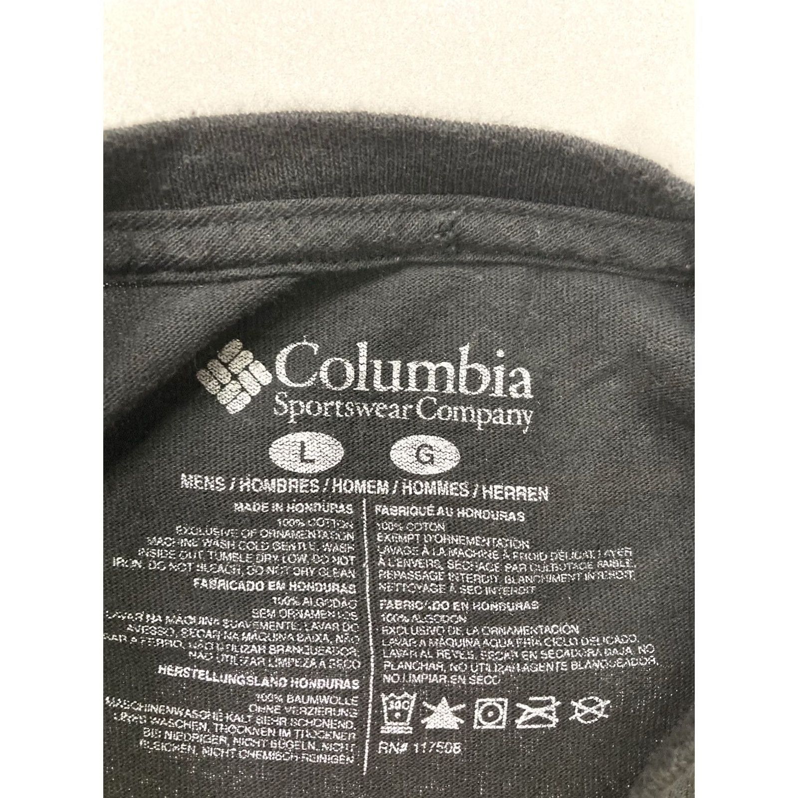 Vintage Columbia T-Shirt Men Large Black Graphic Print Flag Outdoor All Seasons 100% Cotton Double-Sided Logo Crew Neck Short Sleeve Size US L / EU 52-54 / 3 - 5 Thumbnail