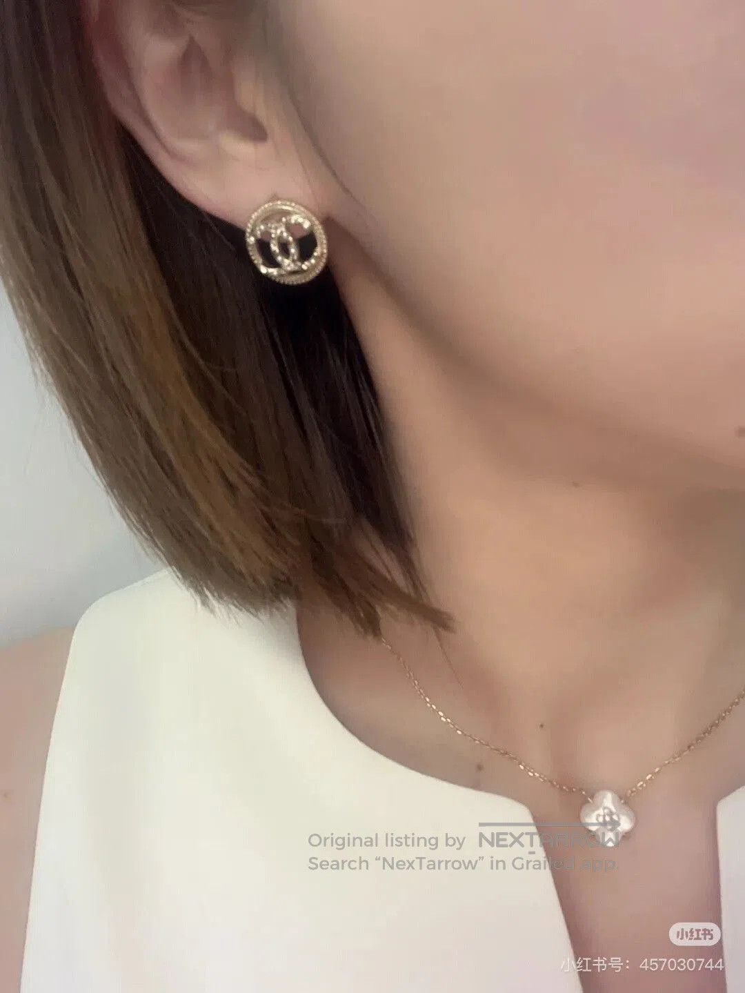 Chanel Chanel Double C Pearl Crystal Button Earrings. Size ONE SIZE - 3 Thumbnail