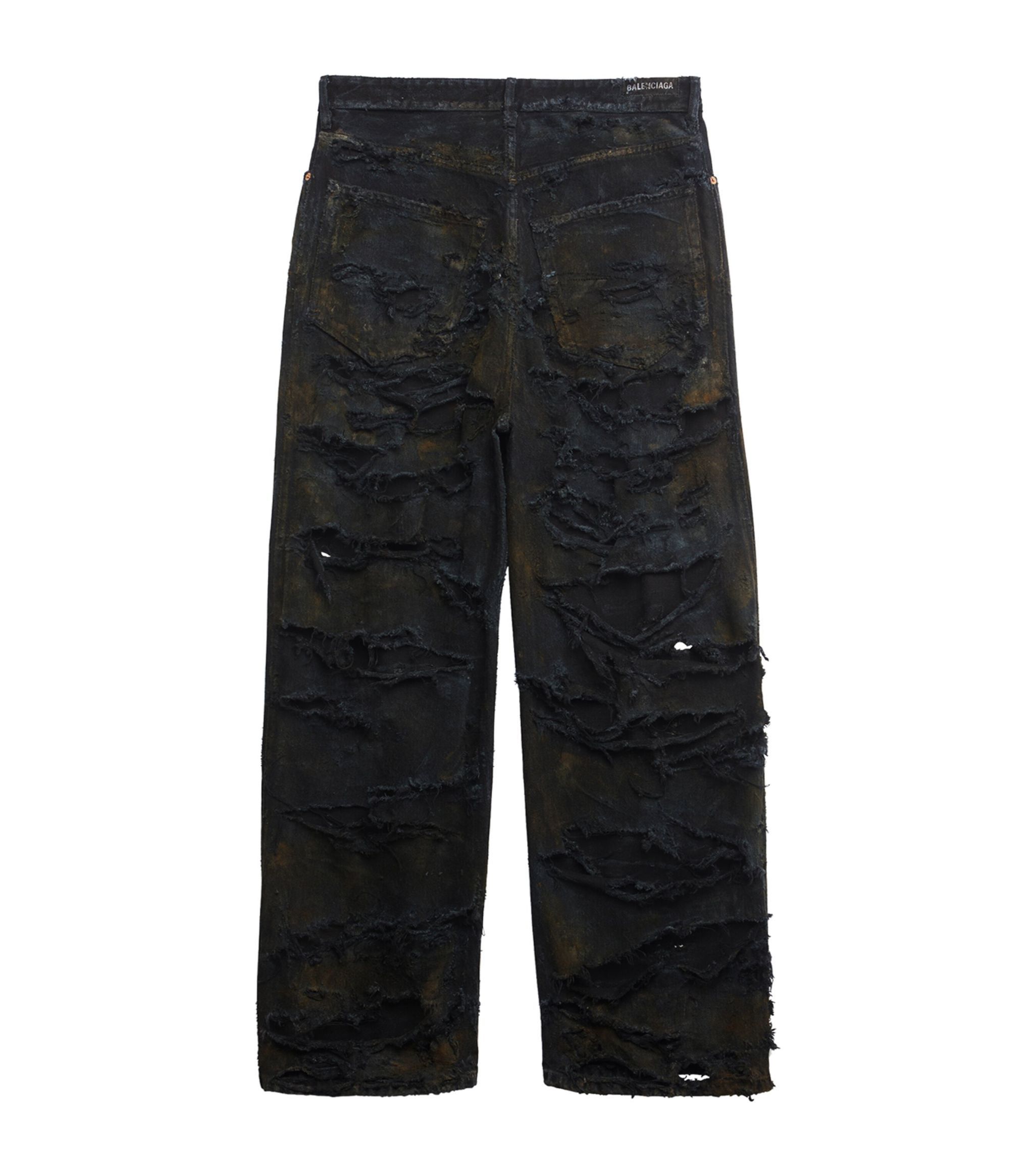 Balenciaga Destroyed Denim Pants 'Flat Black' Size US 32 / EU 48 - 4 Thumbnail