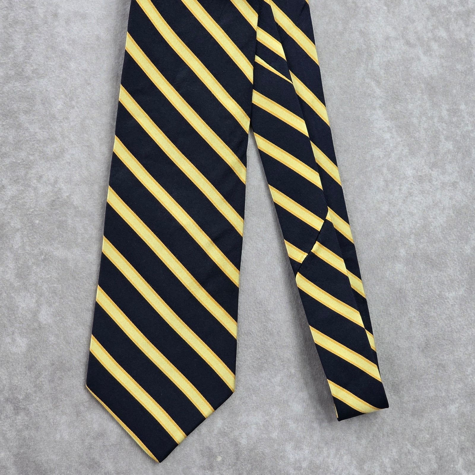Jones New York Jones New York Blue Yellow Stripe 100% Silk Men's Neck Tie Size 30 - 2 Thumbnail