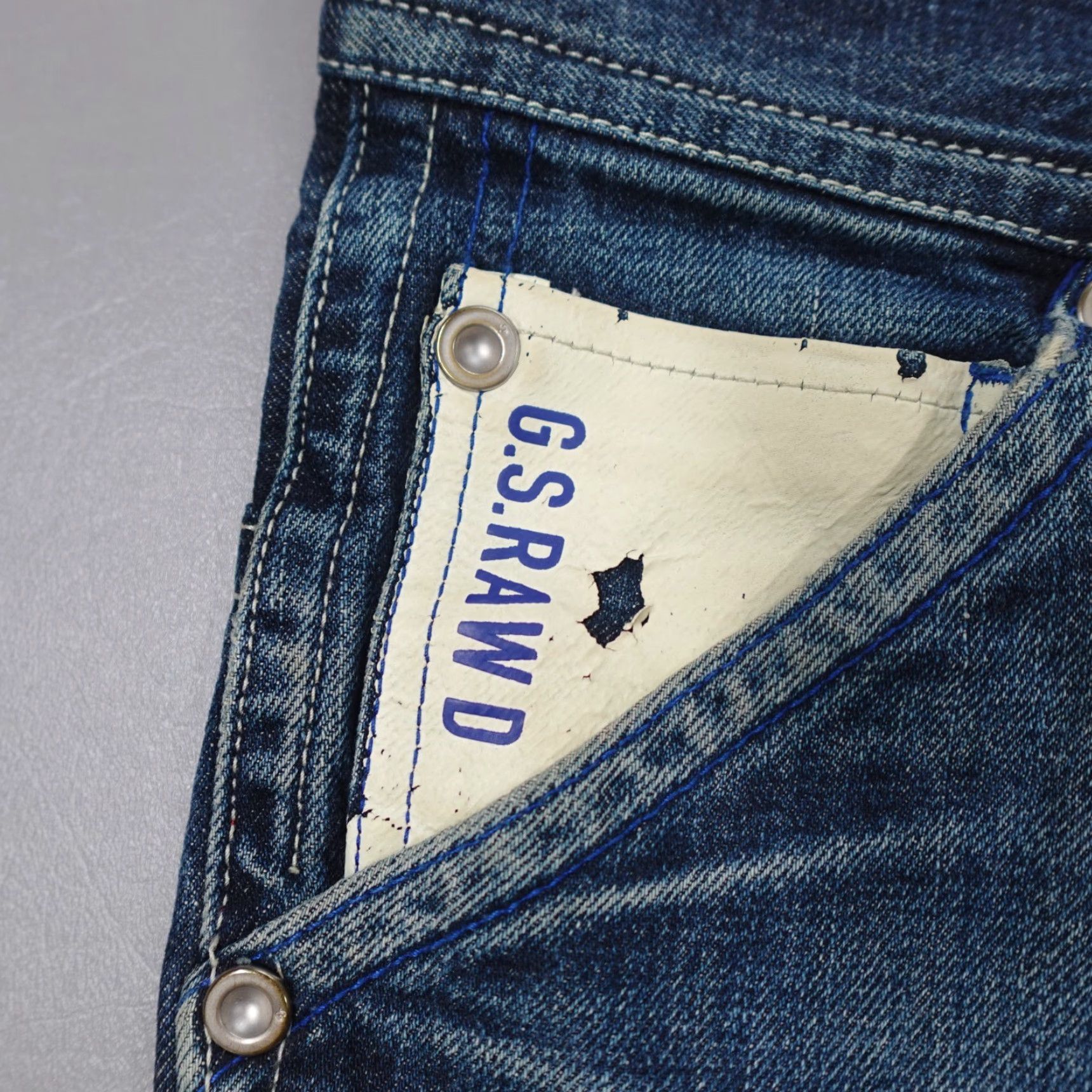 G-Star G-Star Aero Tapered Blue Jeans Button Fly Distressed 36x36 Regular Men Mason 34 Inseam 37 Waist Blue Denim 3D Vintage No (Actual 37"x34") Size US 36 / EU 52 - 3 Thumbnail