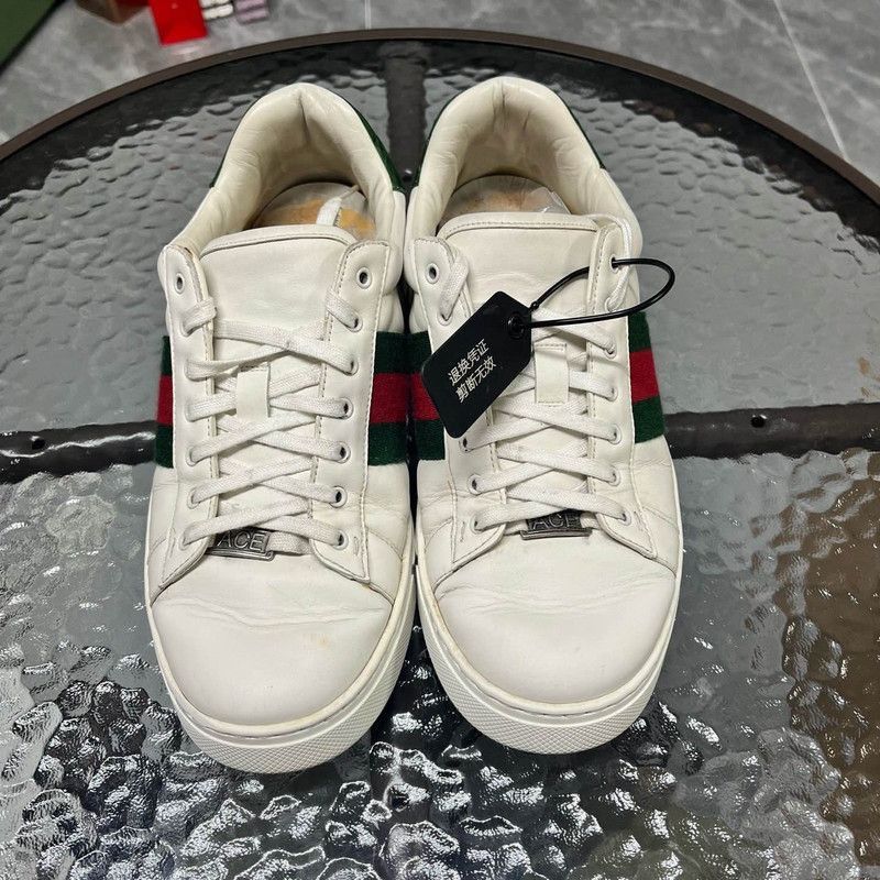 Gucci Gucci Ace Leather Low-Top Sneakers for Men Size US 8 / EU 41 - 2 Thumbnail