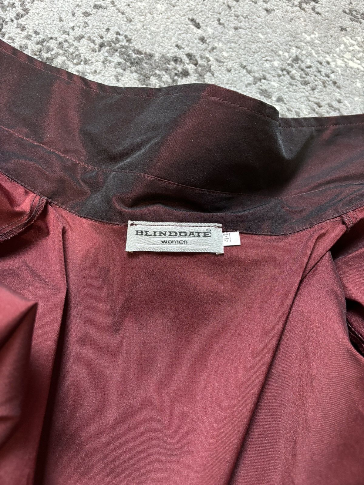 Designer × Japanese Brand × Vintage Vintage Blinddate nylone metal wine red blouses Size M / US 6-8 / IT 42-44 - 3 Thumbnail
