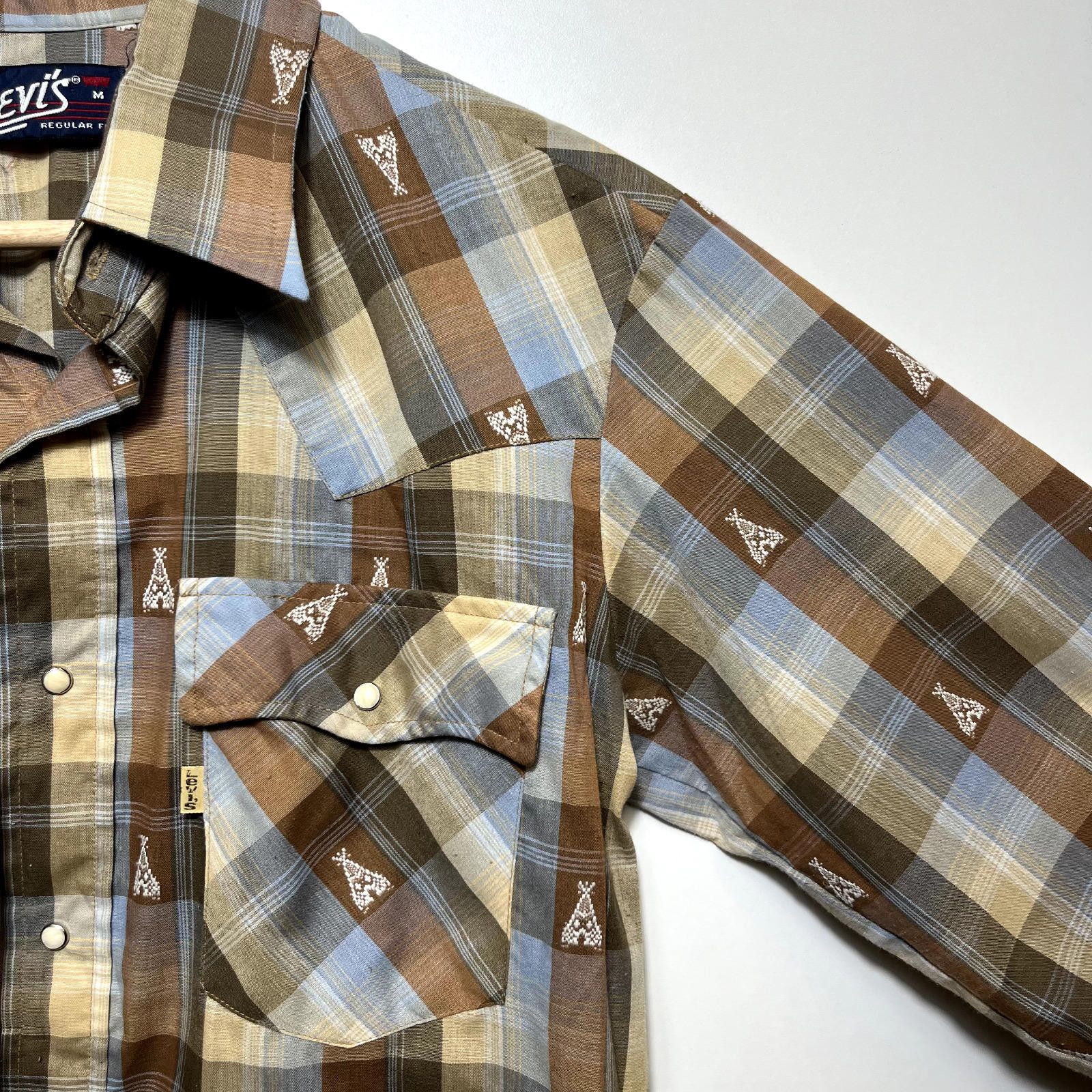 Levi's × Vintage Vintage 70s Levi's Pearl Snap Western Shirt Size L Size US L / EU 52-54 / 3 - 11 Thumbnail