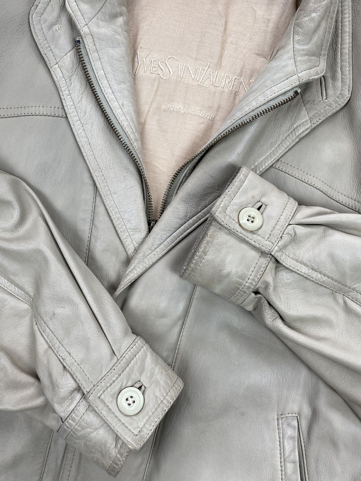 Yves Saint Laurent Leather Jacket Yves Saint Laurent Vintage 90’ Streetwear Size US L / EU 52-54 / 3 - 8 Thumbnail