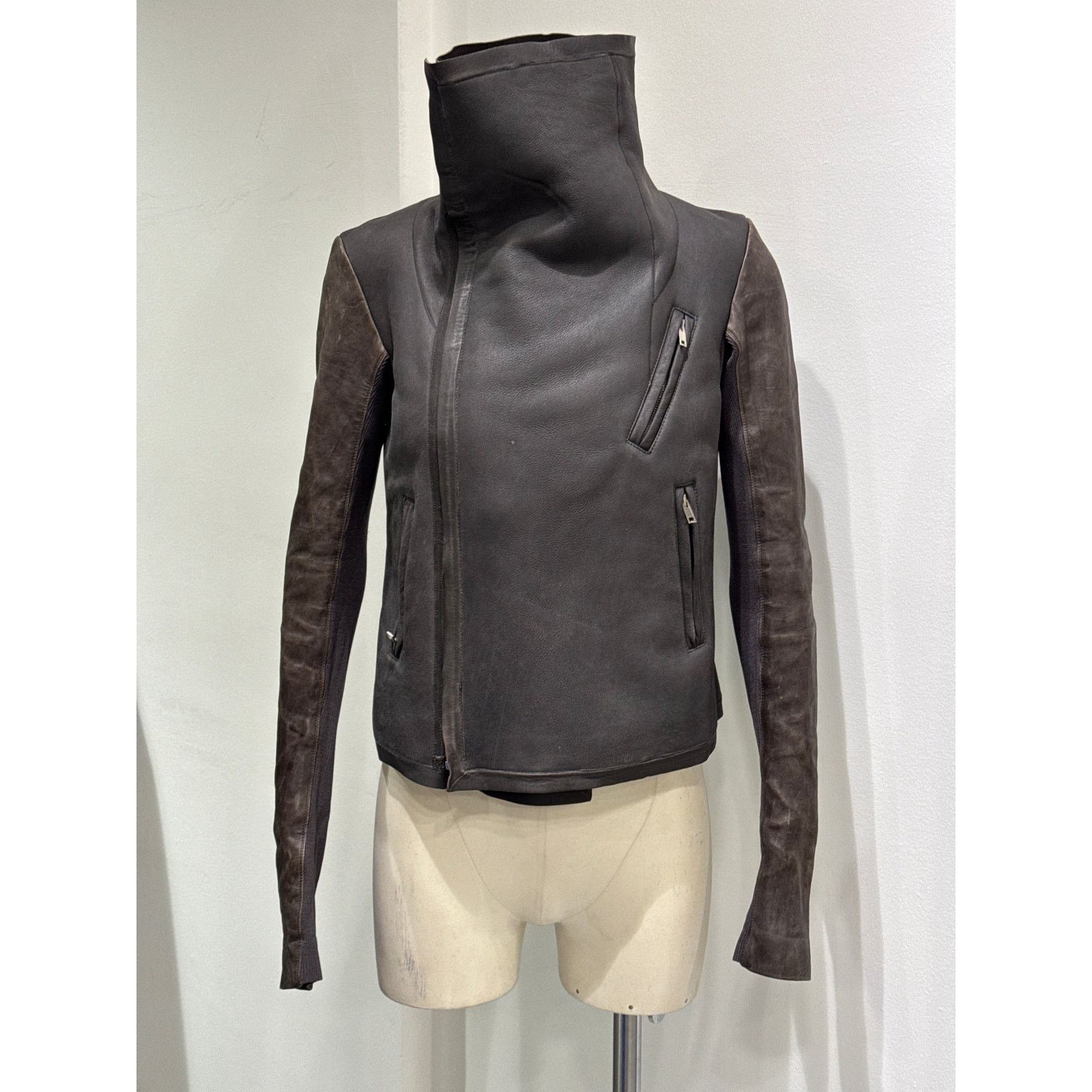 Rick Owens 2010s Rick Owens leather shearling jacket Size US S / EU 44-46 / 1 - 3 Thumbnail