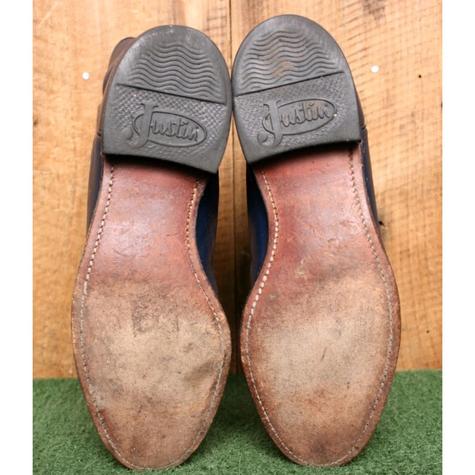 Justin Boots VINTAGE Justin Boots Western Boot Womens Size 6C Navy Blue Leather Pull On Mid-Calf Casual Cowboy Shoes Size US 6 / IT 36 - 5 Thumbnail