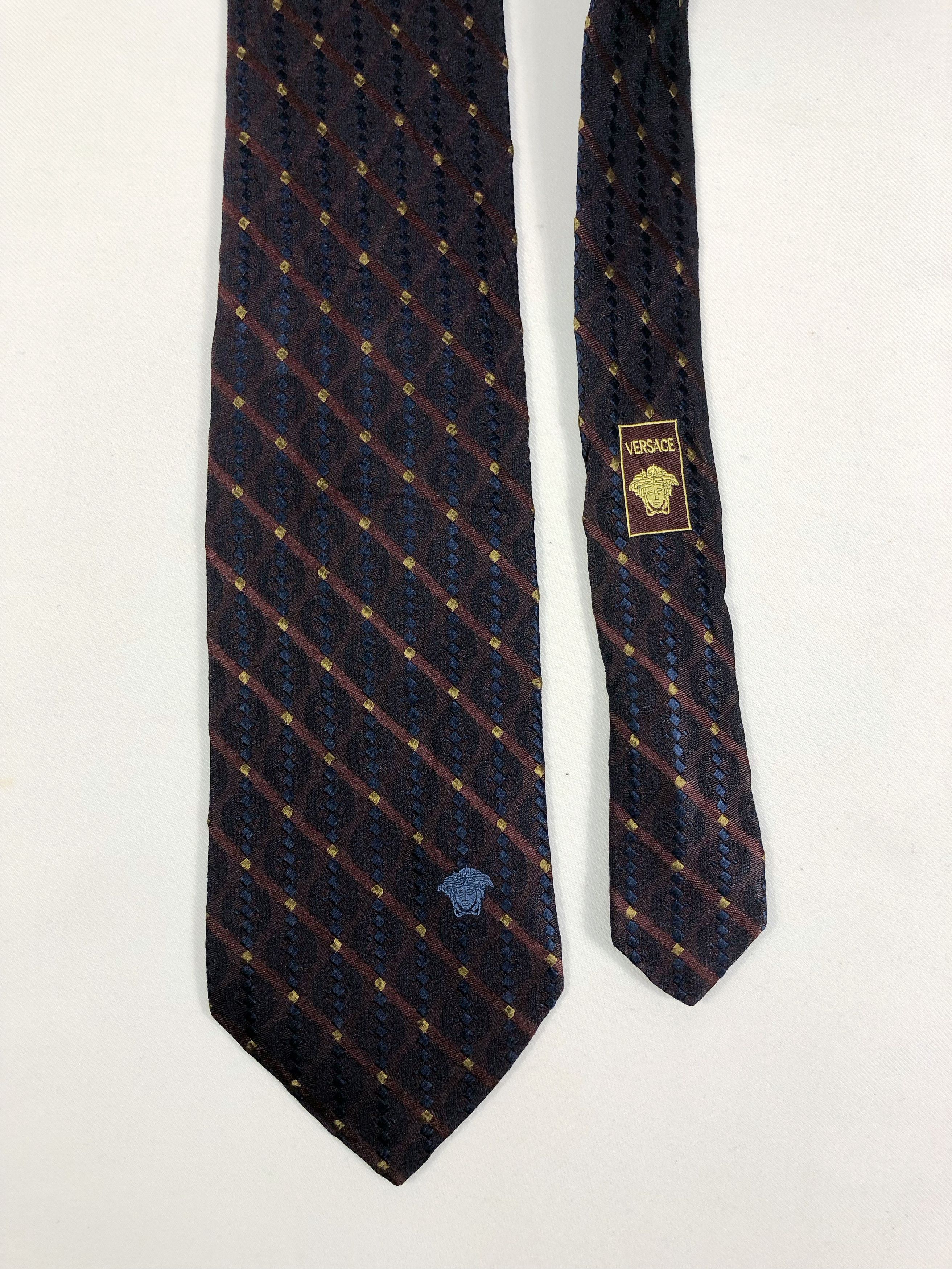 Versace Rare Versace Medusa Silk Tie Made in Italy Size ONE SIZE - 3 Thumbnail