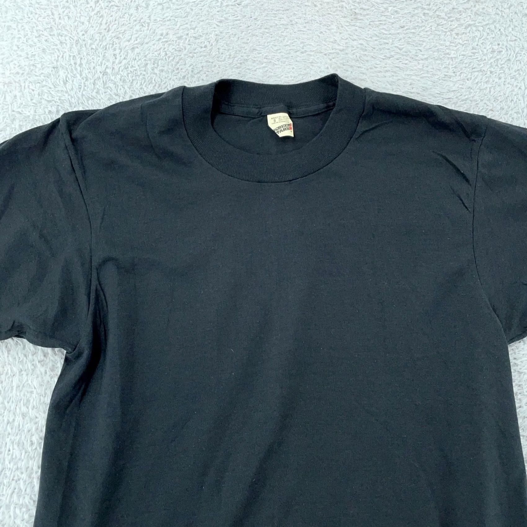 Vintage VINTAGE Screen Stars Blank Shirt XS Black Single Stitch Made in USA Tee 80s NOS Shirt Men XS Black Teen? Size US XS / EU 42 / 0 - 2 Thumbnail