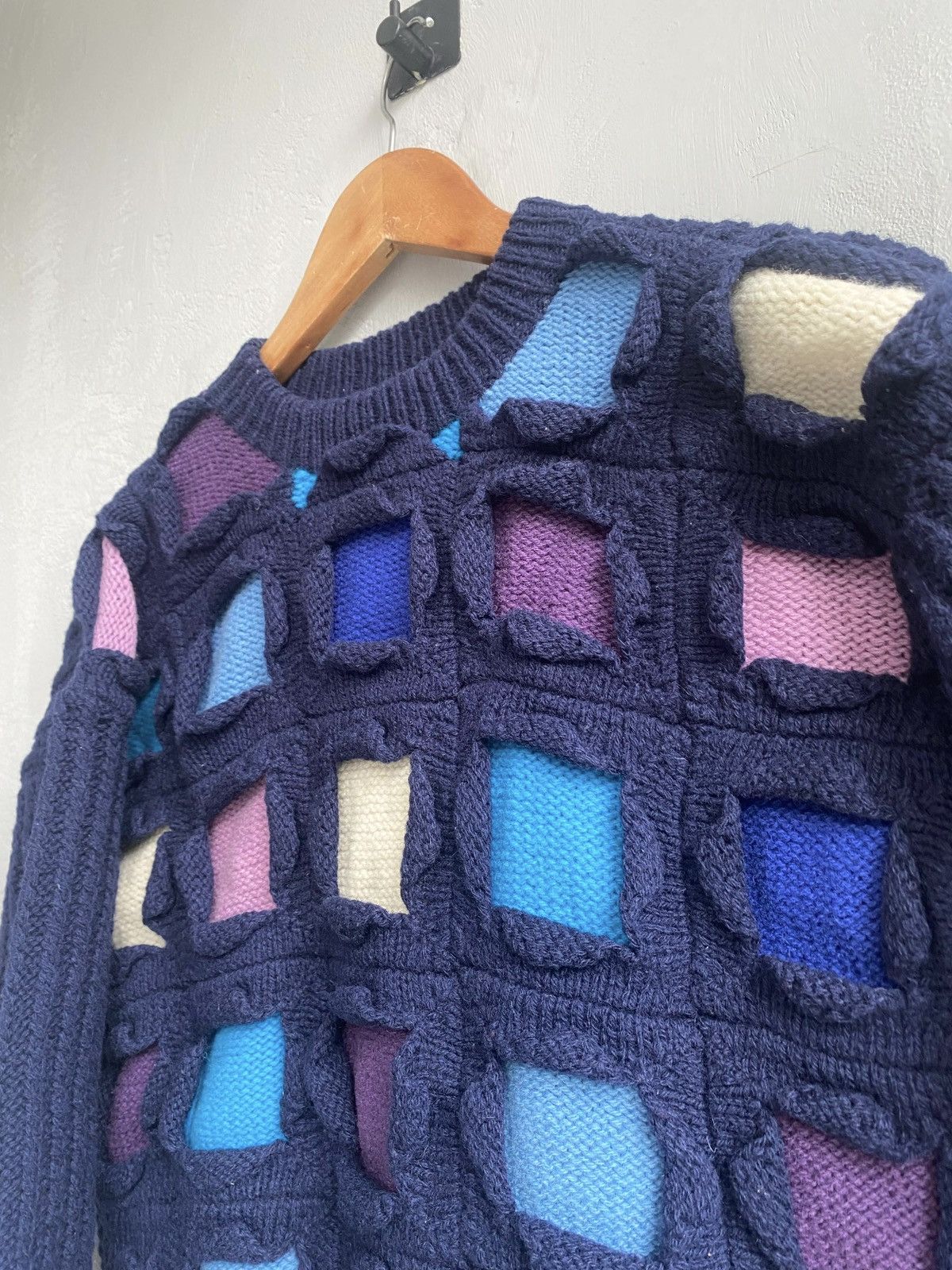 Issey Miyake Issey Miyake I.S. 1980s Multicolor Grid Sweater Size US M / EU 48-50 / 2 - 2 Thumbnail