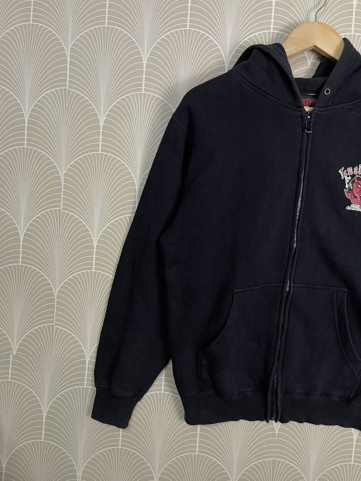 Lucky Brand 😈 90s LUCKY 13 APPAREL “GREASE GAS AND GLORY” ZIPPER HOODIE Size US S / EU 44-46 / 1 - 3 Thumbnail