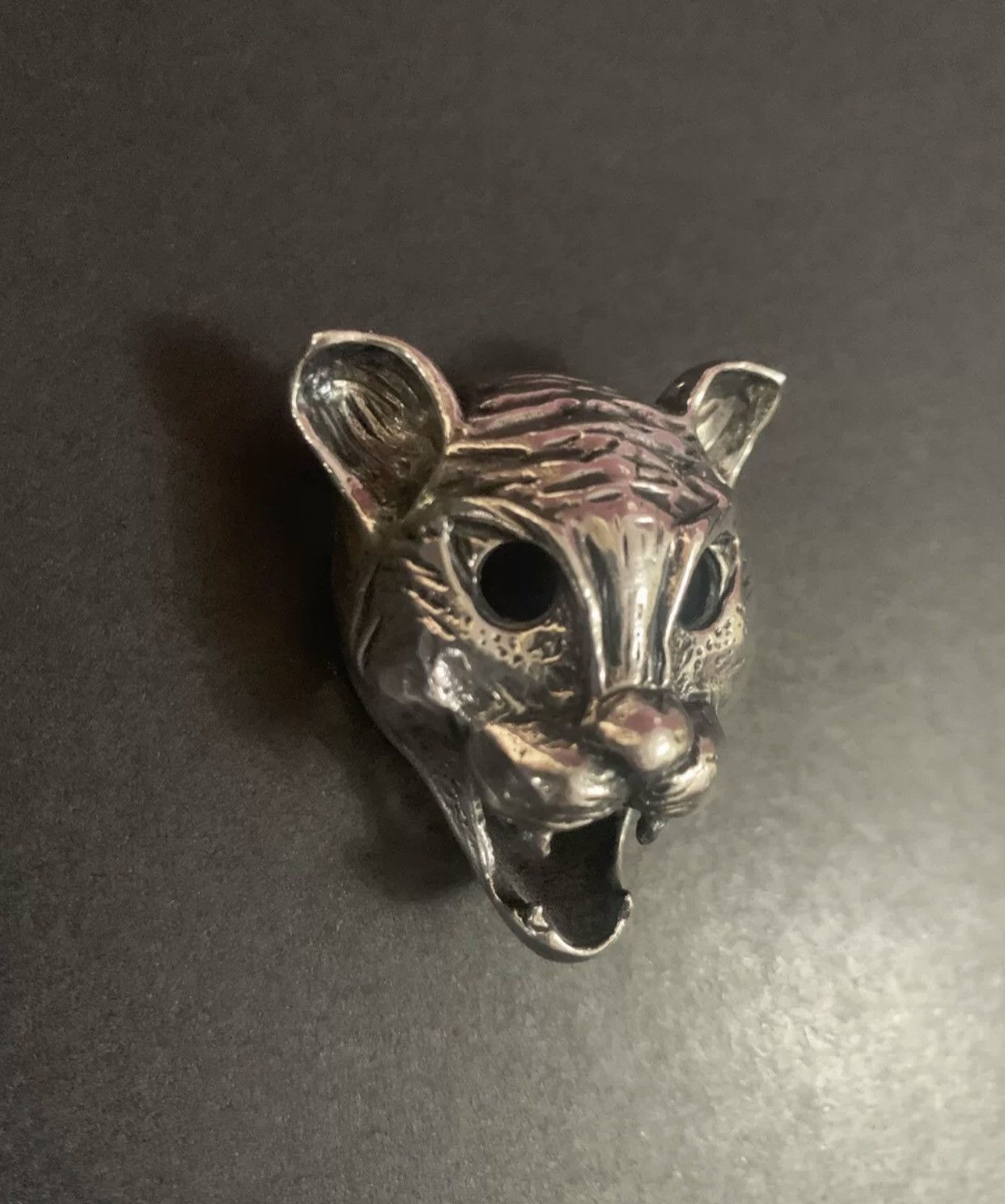 Saint Laurent Paris × Yves Saint Laurent SAINT LAURENT YSL 925 Silver Show Mountain Leopard Head Size ONE SIZE - 3 Thumbnail