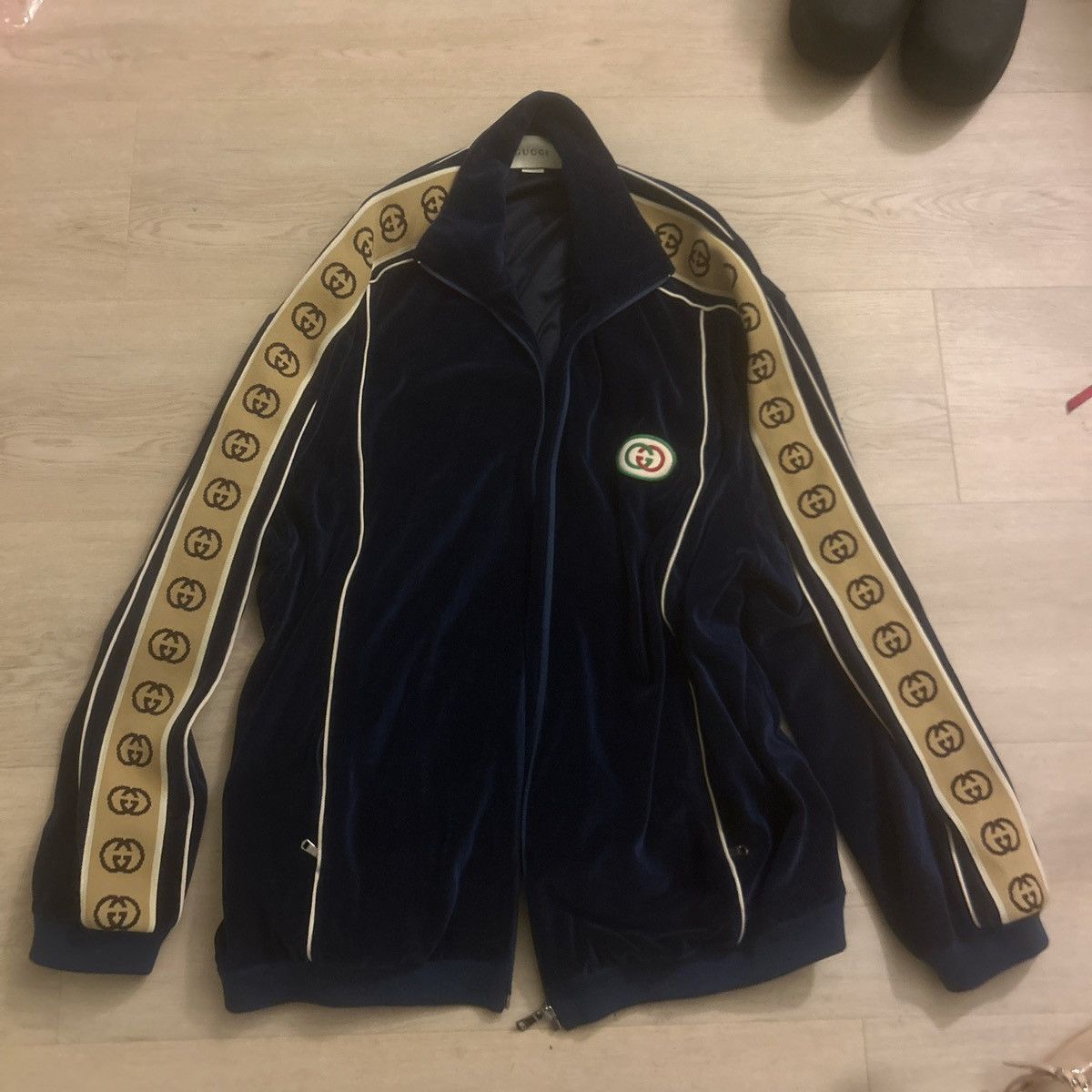 Gucci Oversized Chenille Track Jacket In Blue Size US XL / EU 56 / 4 - 1 Thumbnail