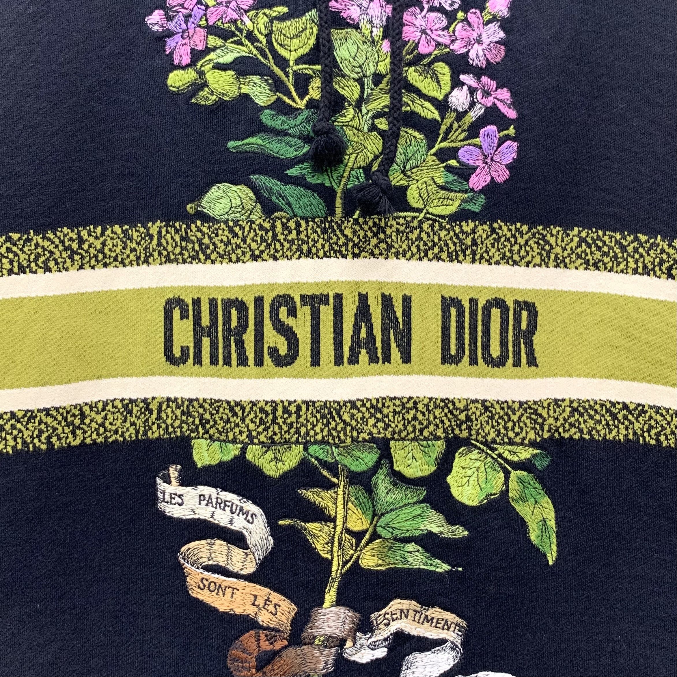 Dior Dior Black Floral Logo Hoodie (Size XS) Size US XS / EU 42 / 0 - 6 Thumbnail