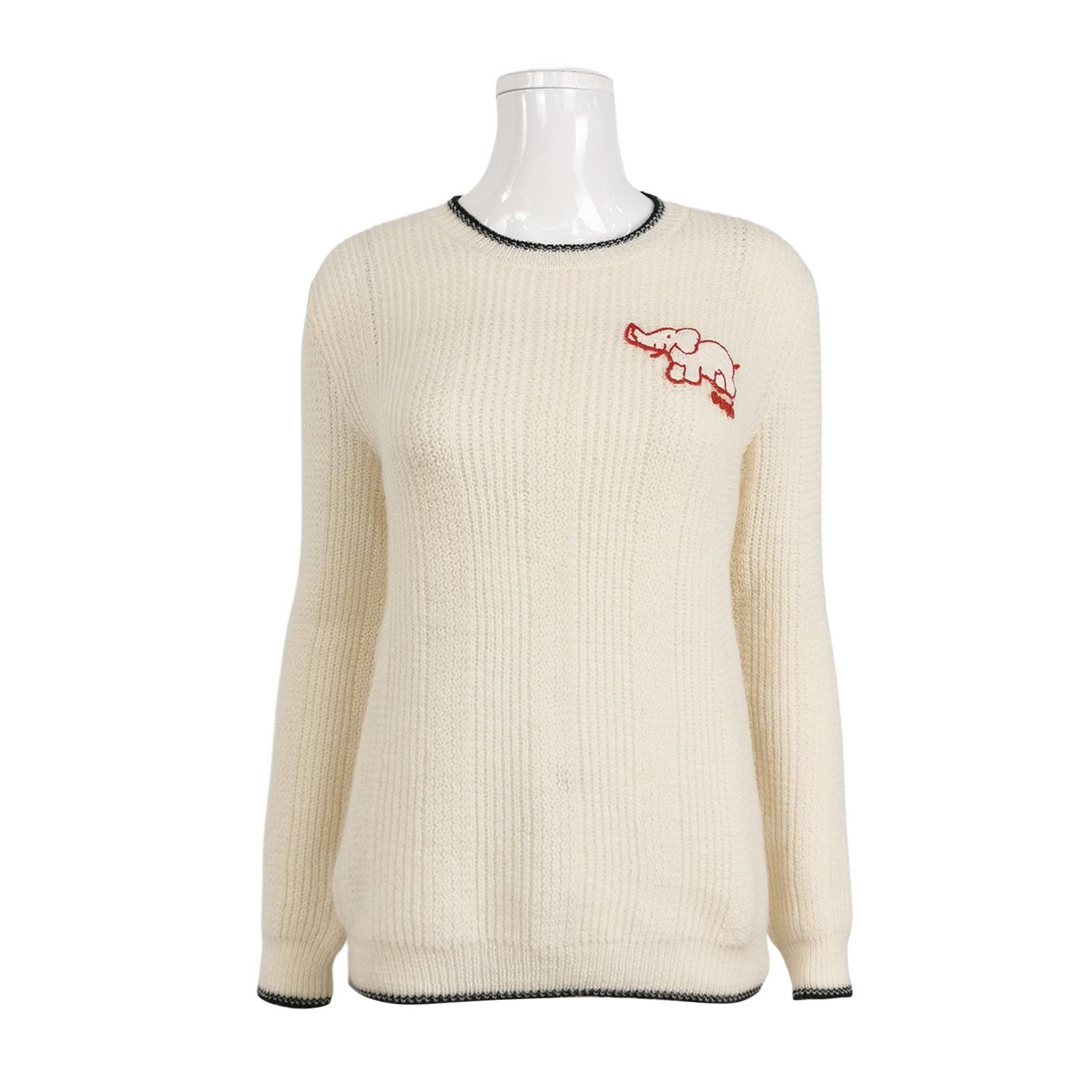 Gucci Gucci XS Wool Crewneck Sweater with Elephant Size XS / US 0-2 / IT 36-38 - 1 Thumbnail