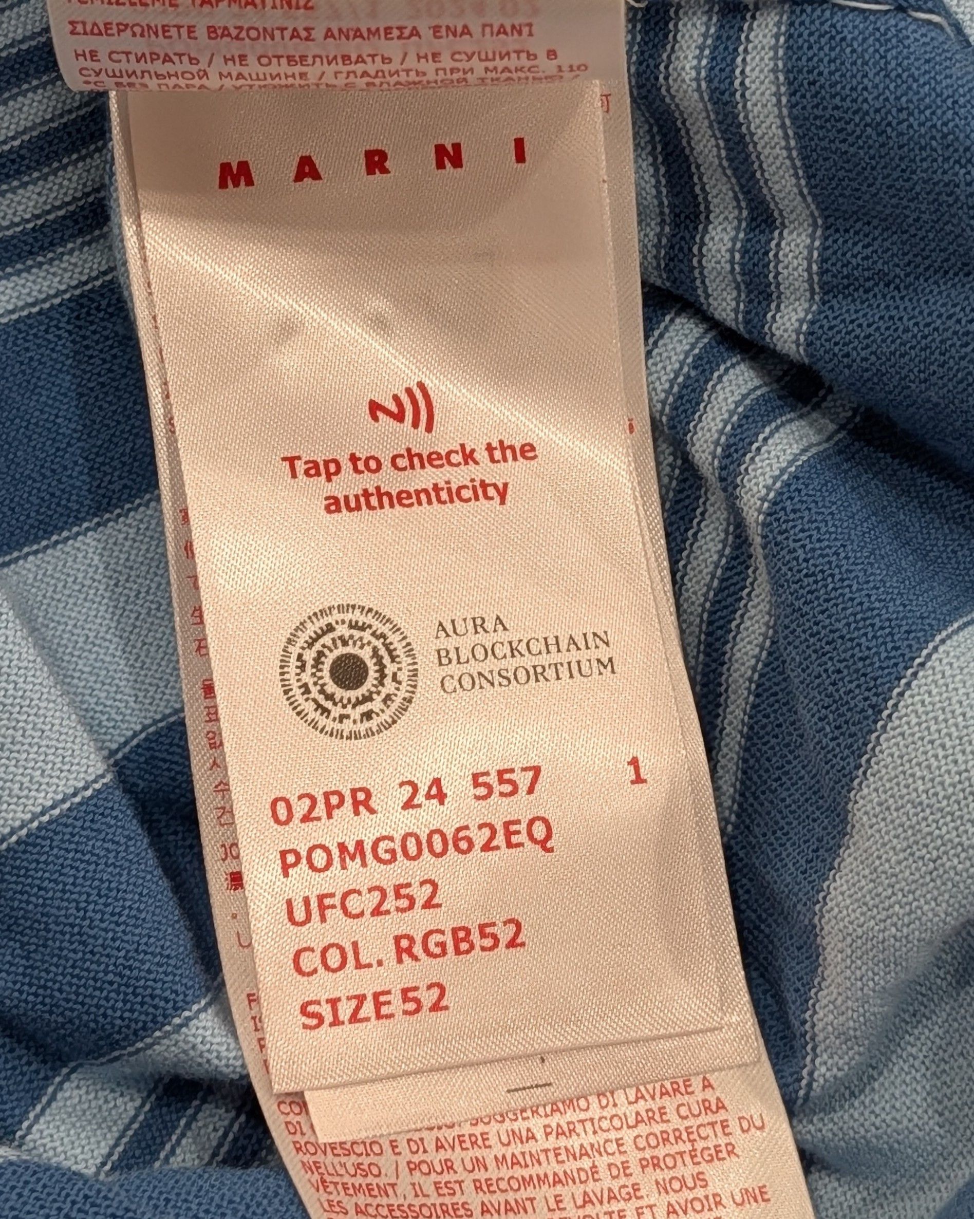 Marni MARNI Striped Polo Sweater Blue Multi 52 Size US L / EU 52-54 / 3 - 6 Thumbnail