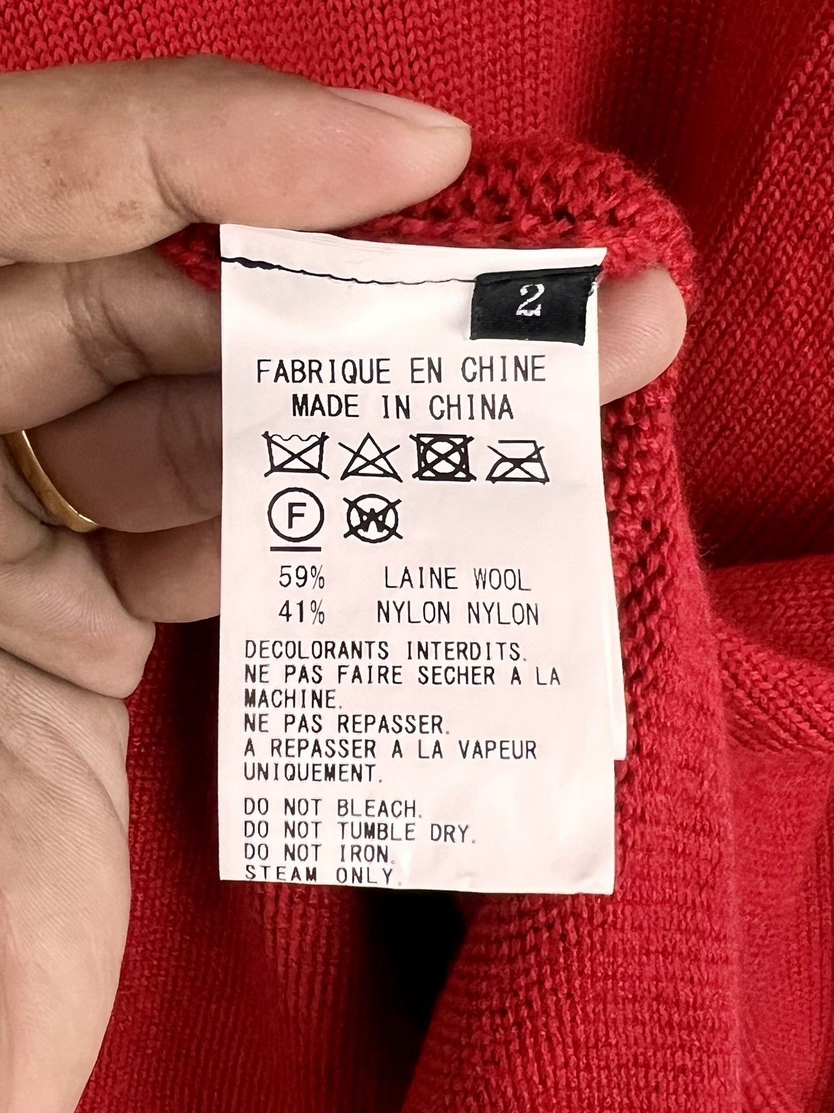 Yohji Yamamoto Y's by yohji yamamoto Y's Red Wool Blend Sweater Size US XL / EU 56 / 4 - 4 Thumbnail