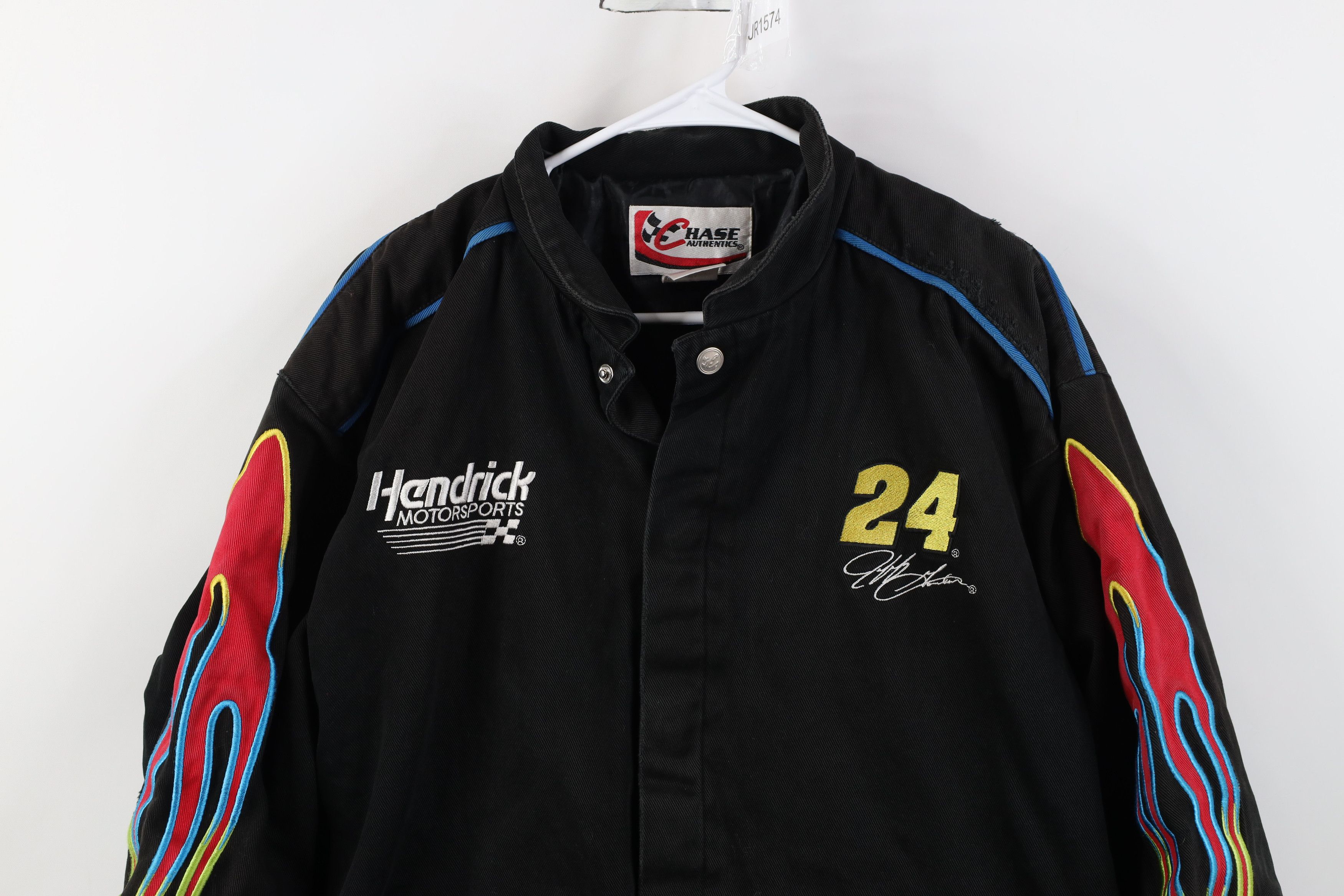 Vintage Vintage 90s Y2K NASCAR Gordon Fire Flames Pit Crew Jacket Size US L / EU 52-54 / 3 - 2 Thumbnail