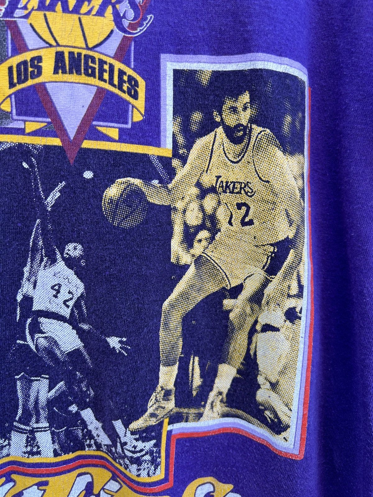 NBA 90s Vintage Salem 1990 Lakers NBA Single Stitch By Spalding Size US M / EU 48-50 / 2 - 4 Thumbnail