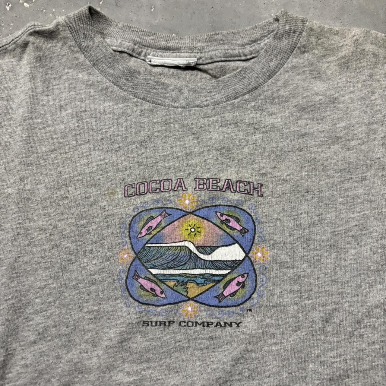 Japanese Brand × Vintage Crazy Vintage Y2K/2000s Cute Grey Cocoa Beach Surf Company Graphic Longsleeve Tee! Size XS / US 0-2 / IT 36-38 - 2 Thumbnail