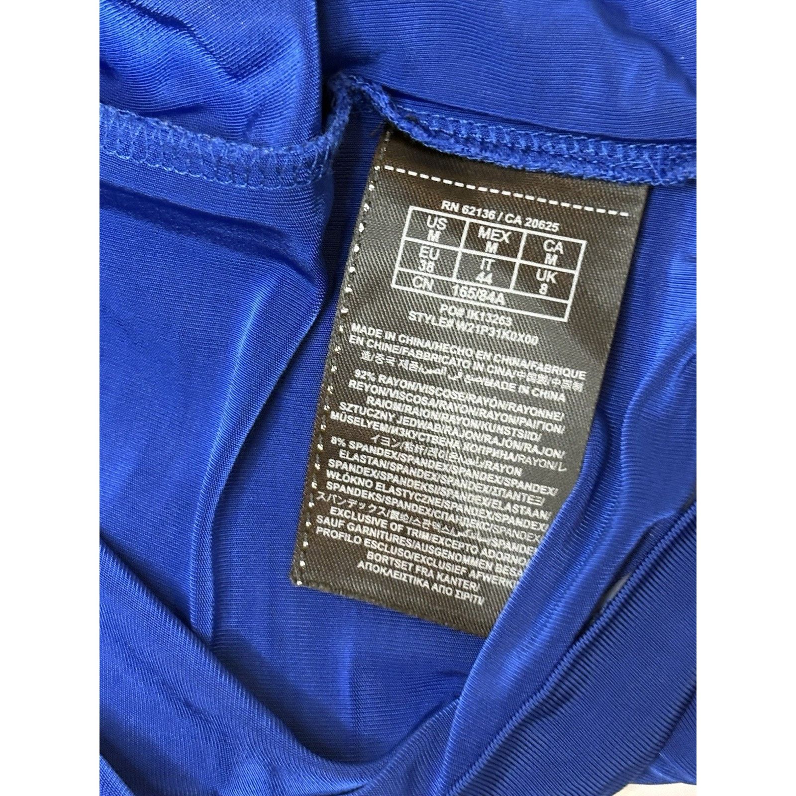 Guess Guess One Shoulder Sleeve Slinky Royal Blue Blouse MEDIUM Size M / US 6-8 / IT 42-44 - 7 Thumbnail