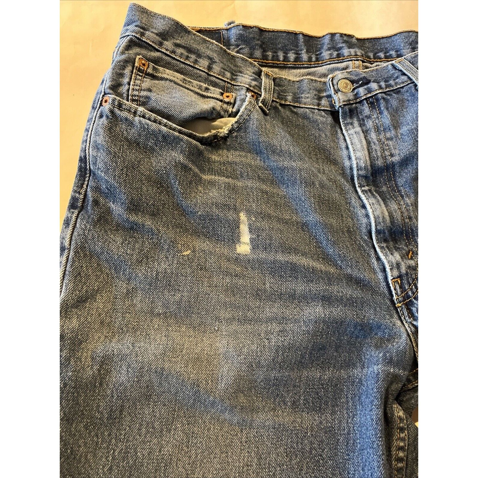 Levi's Levi’s 550 Mens 38x29 Relaxed Denim Jeans Blue Distressed Size US 38 / EU 54 - 10 Thumbnail