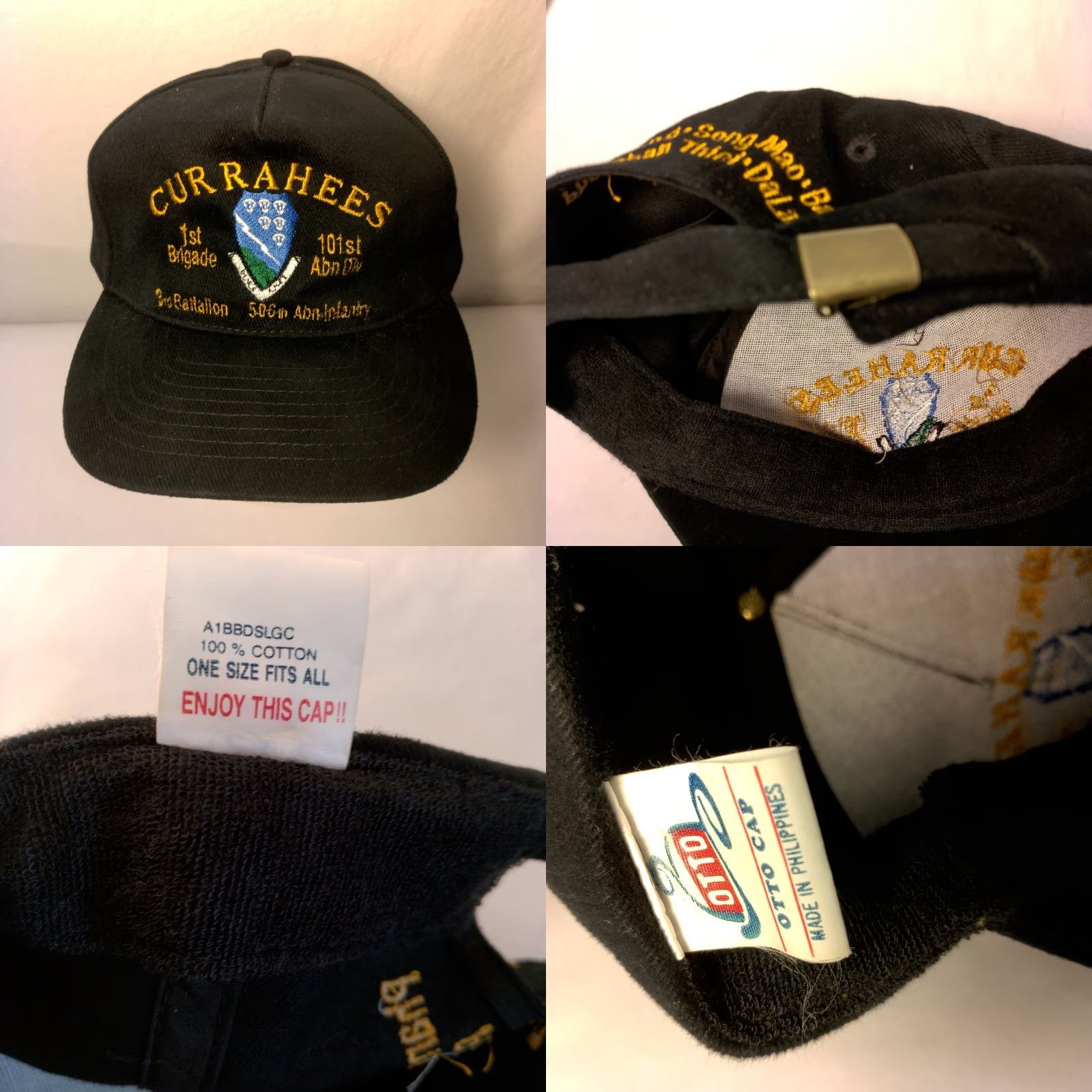 Vintage VINTAGE Currahees 1st Brigade 101st Abn Div Cap Baseball Hat One Size Blue Canvas Vietnam Veteran Otto Cap Mens Adjustable Size ONE SIZE - 8 Thumbnail