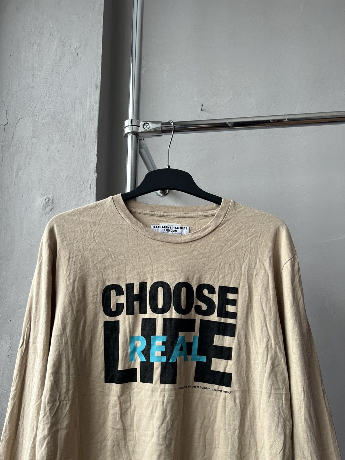 Katharine Hamnett London KATHARINE HAMNETT X WOOD WOOD “CHOOSE REAL LIFE” LONG SLEEVE Size US XL / EU 56 / 4 - 3 Thumbnail