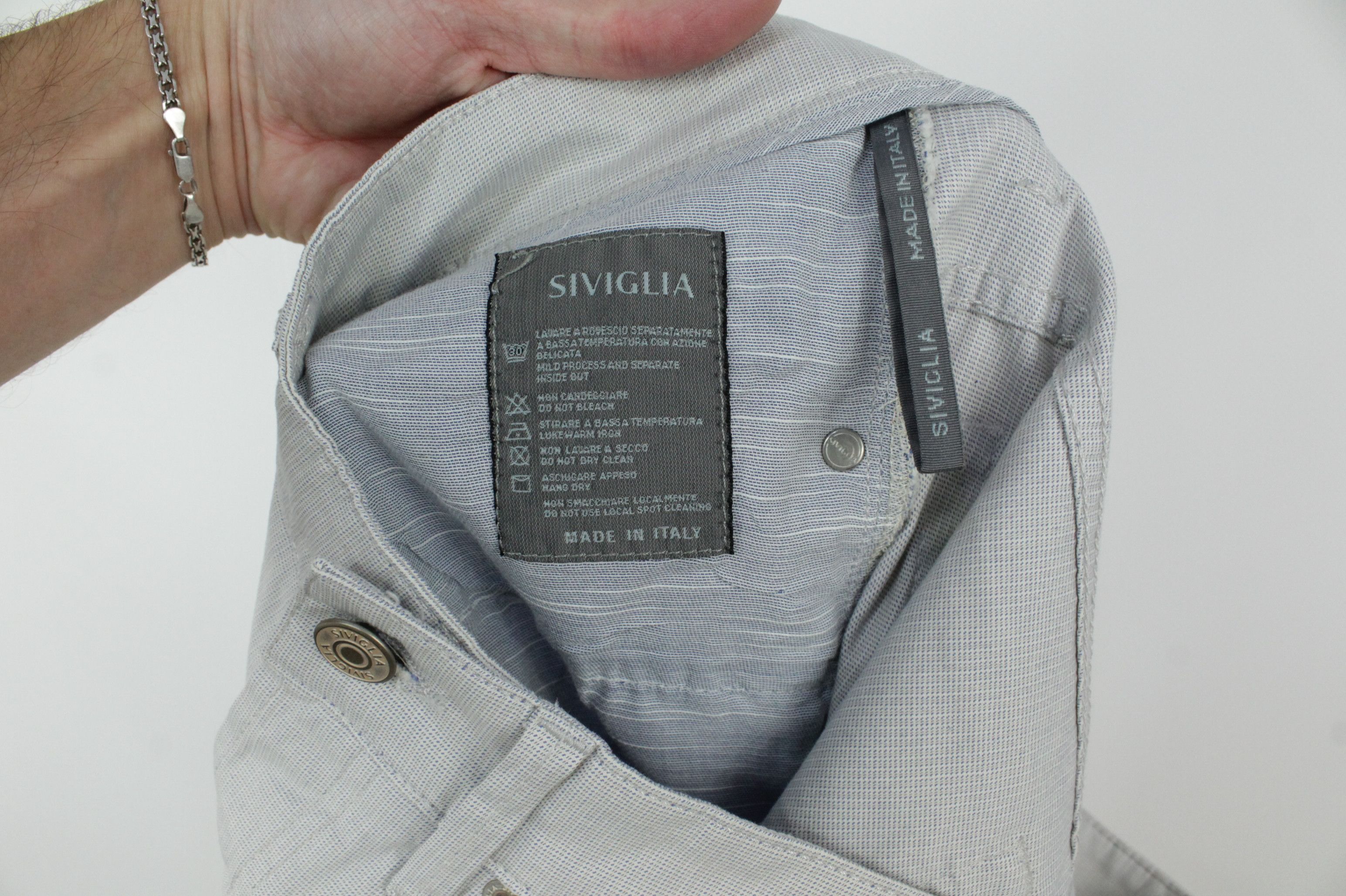 Siviglia Siviglia Gray Stretch Cotton Casual Trousers Jeans Men's Size US 33 - 7 Thumbnail