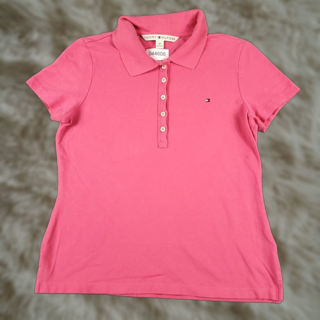 Tommy Hilfiger Tommy Hilfiger Polo Shirt Women's Medium Pink Short Sleeve Collared Size M / US 6-8 / IT 42-44 - 1 Thumbnail