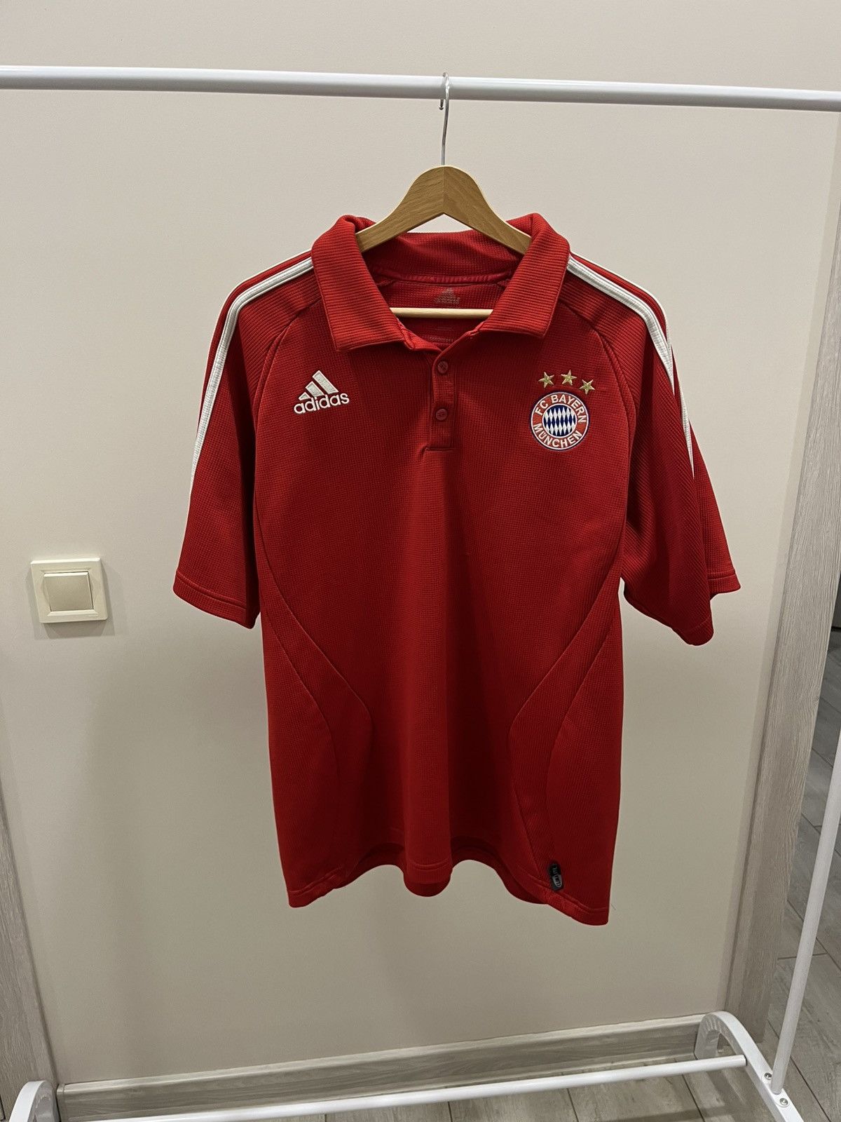 Vintage 00s Vintage Bayern Munich Jersey Football Red Y2K Adidas Size US L / EU 52-54 / 3 - 1 Thumbnail