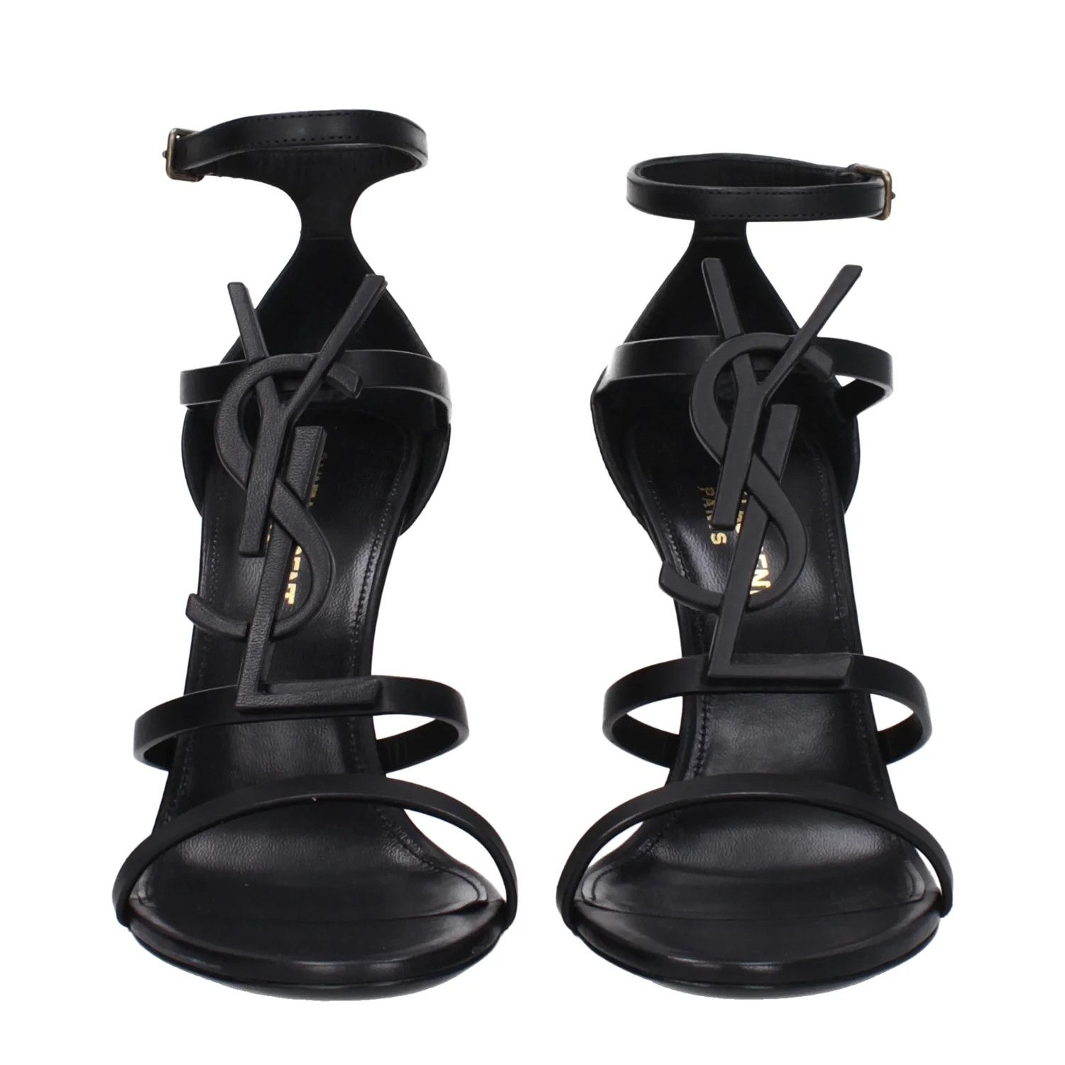 Saint Laurent Paris ob1o1e1124 Leather Sandals in Black Size US 8 / IT 38 - 3 Thumbnail