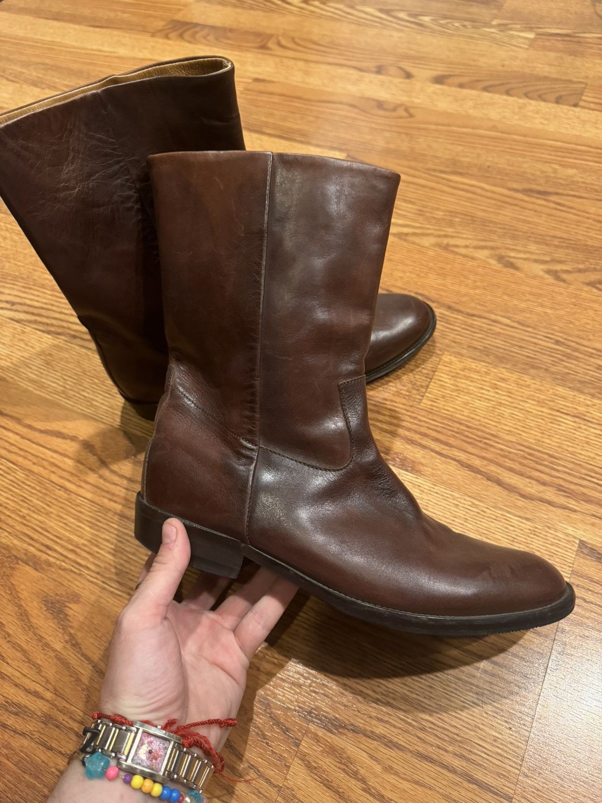 Maison Margiela Brown leather Maison Margiela riding boots Size US 8 / EU 41 - 1 Thumbnail