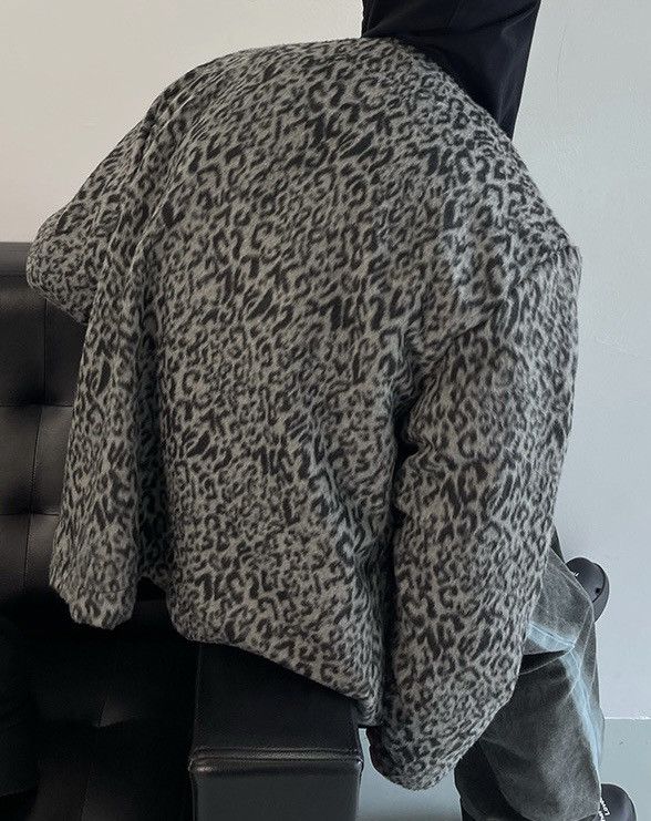Japanese Brand × Vintage Avant garde y2k leopard woollen faux fur jacket Size US XL / EU 56 / 4 - 6 Thumbnail